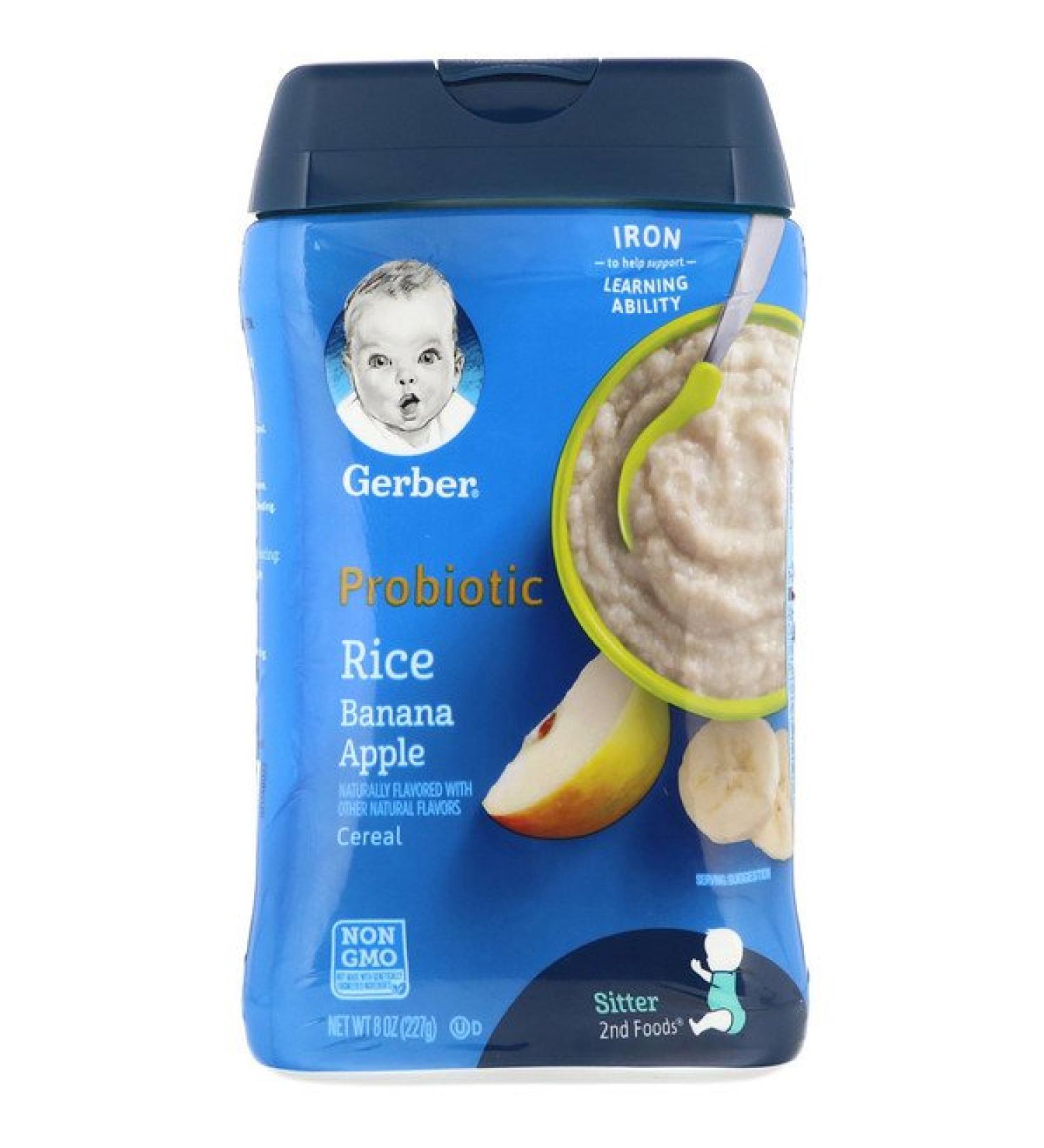 Gerber Probiotic Rice Cereal Banana Apple 8 oz (227 g)