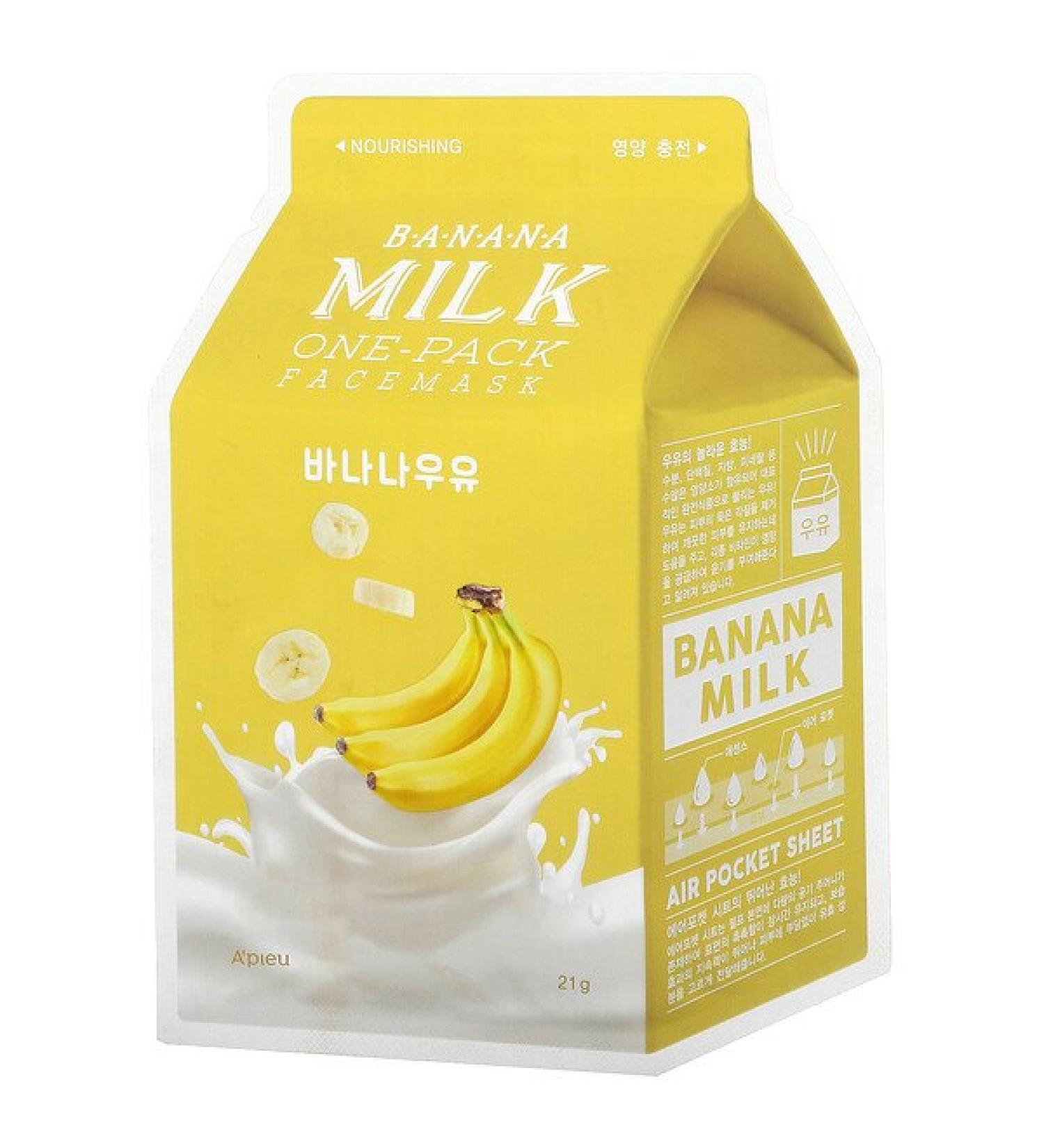 A'Pieu Banana Milk One-Pack Beauty Face Mask Nourishing 1 Sheet 21 g