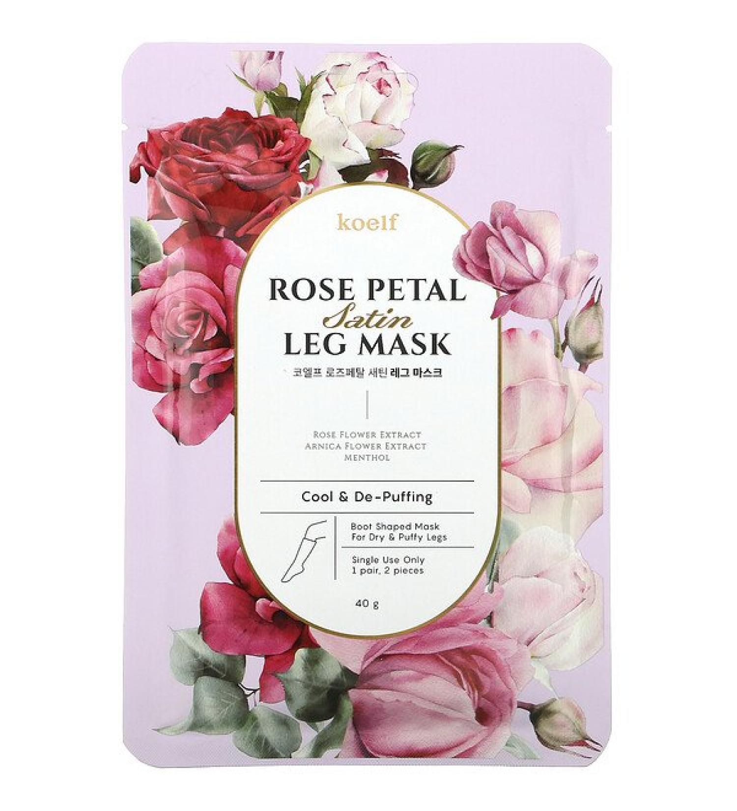 Koelf Rose Petal Satin Leg Mask 1 Pair 40 g