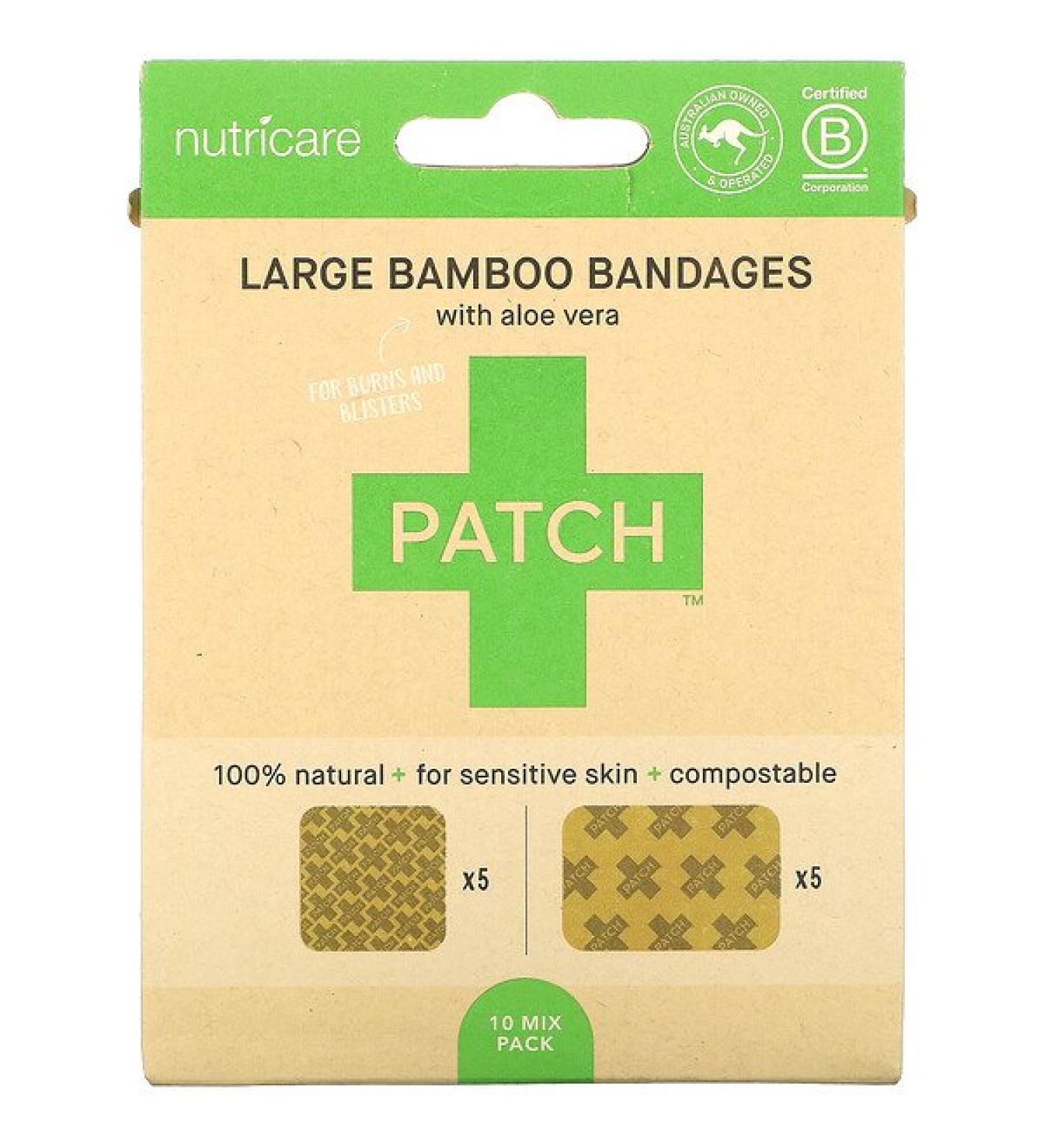 Patch Large Bamboo Bandages with Aloe Vera 10 Mix Pack