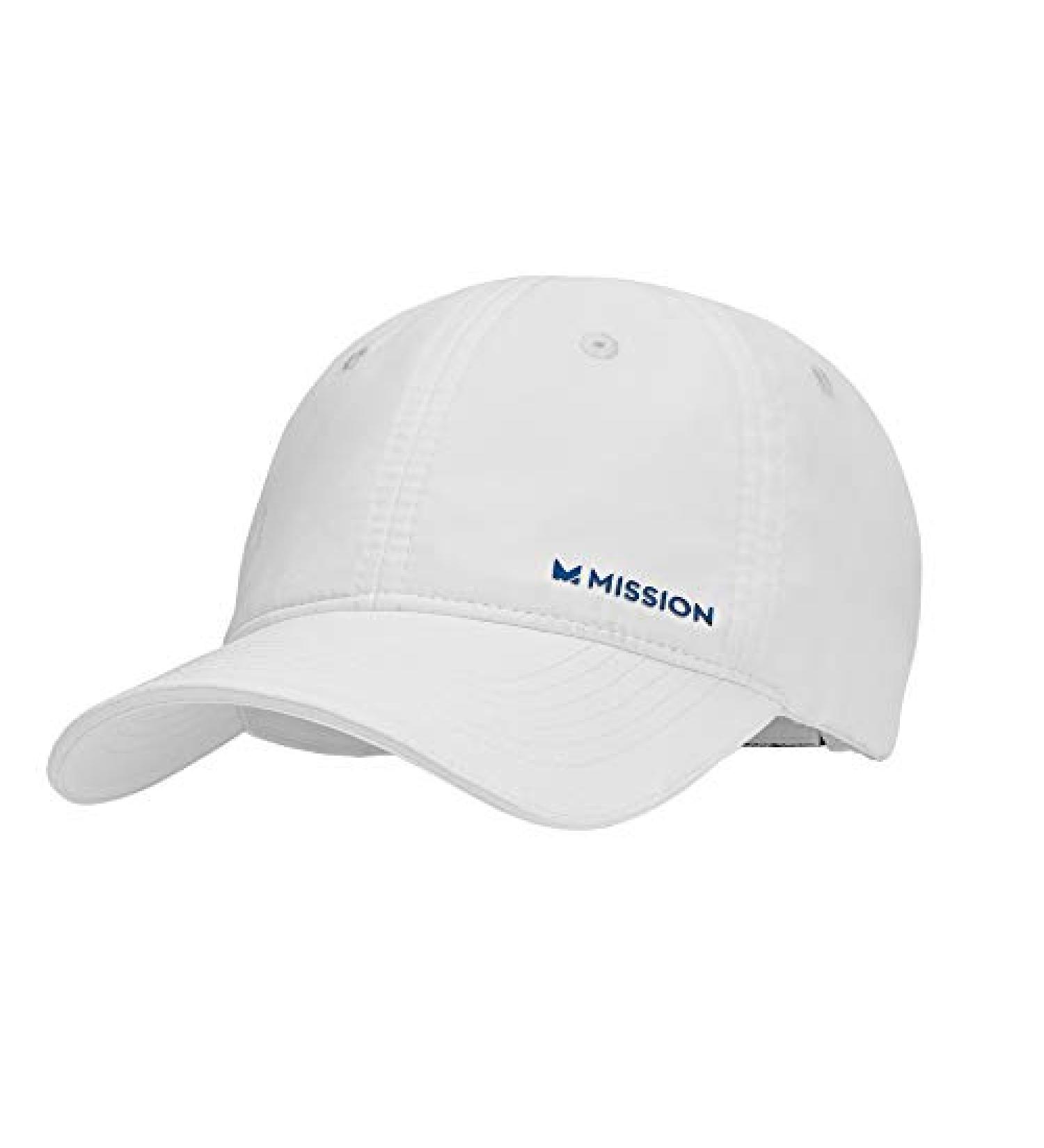 MISSION Cooling Performance Hat - Unisex Baseball Cap | Instant-Cooling Fabric | Adjustable Fit | White - Buy Online on SooperMarket.com