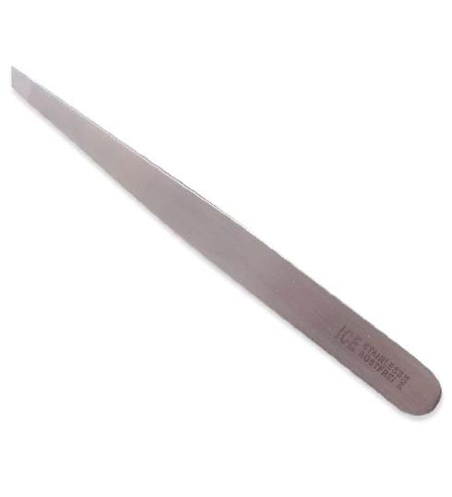 ERLINDA - Professional tweezers slanted 9.5 cm stainless steel satin finish sterilizable