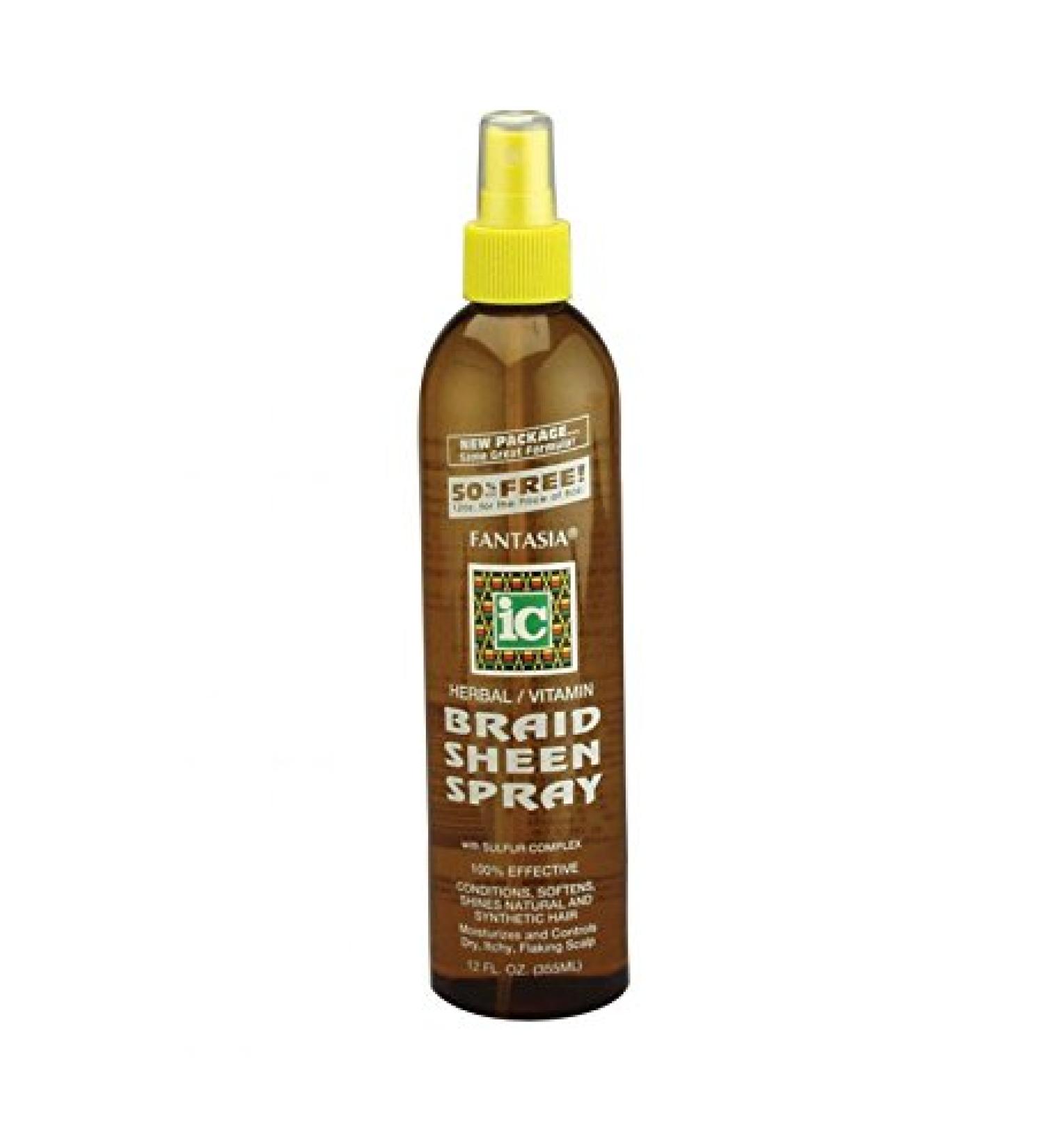Fantasia IC Herbal Braid Sheen Spray 12oz with Sulfur Complex - Moisturizing Formula - Buy Online on SooperMarket.com