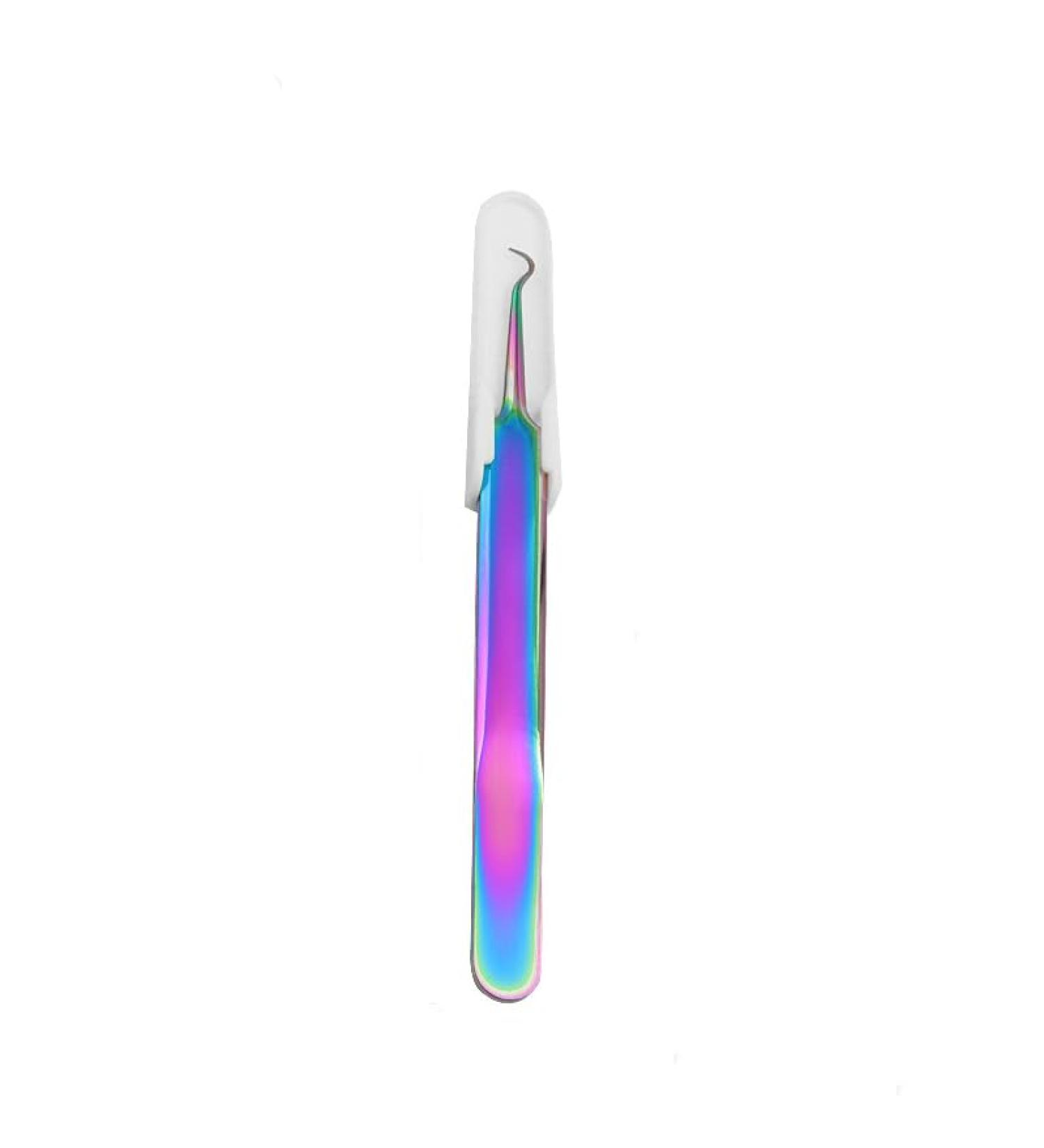 superior ZRL Stainless Steel Colorful Acne Clips Needle Tweezers Blackhead Remover Blemish Pimple Extractor Tools Skin Care(1pcs elbow)