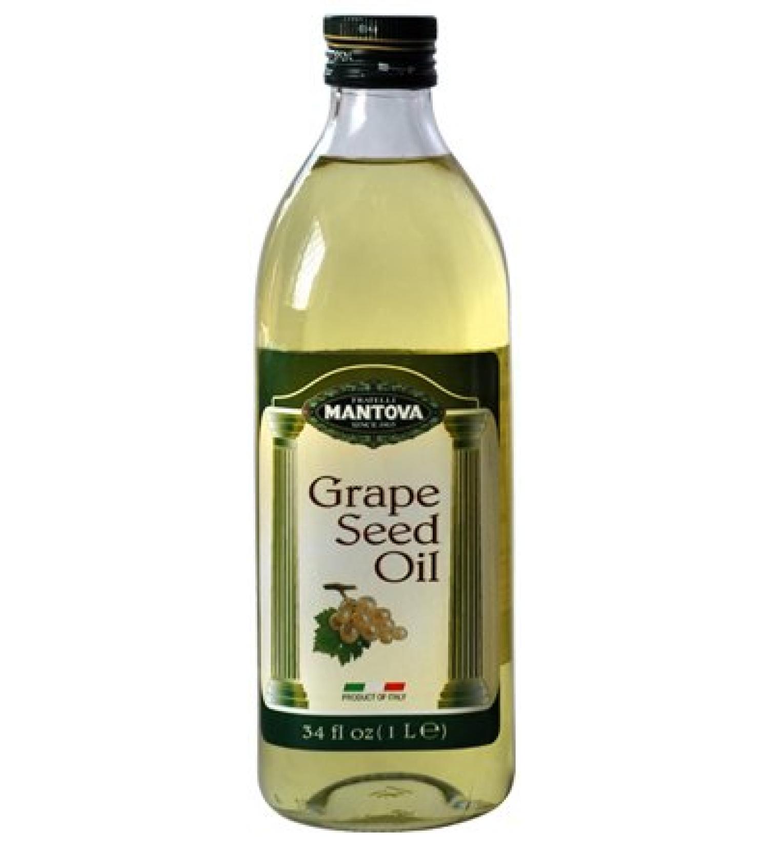 Mantova Grapeseed Oil 34 Oz - High Antioxidants, Cholesterol-Lowering, Non-Greasy | 34 Fl Oz (1 Pack) - Buy Online on SooperMarket.com
