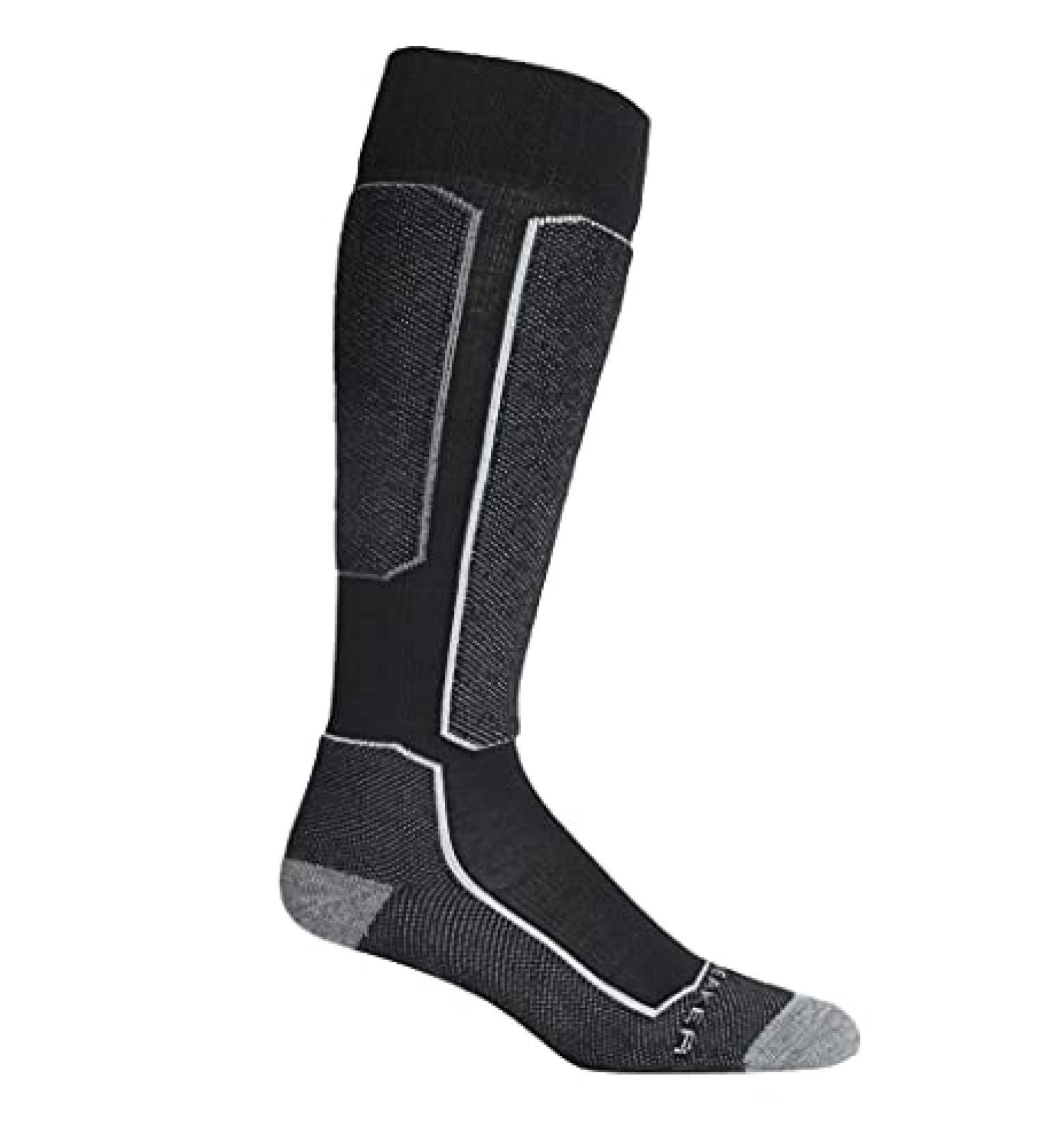 Icebreaker mens Over the Calf Light Cushion Wool Ski Socks for Men Black MD (Men's Shoe 9-10.5)