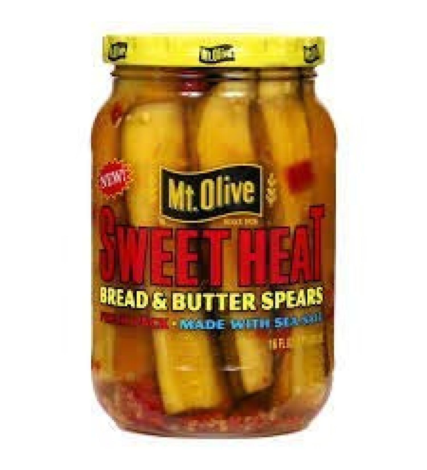 Mt Olive Sweet Heat (Bread & Butter) 16 oz Jar Spears