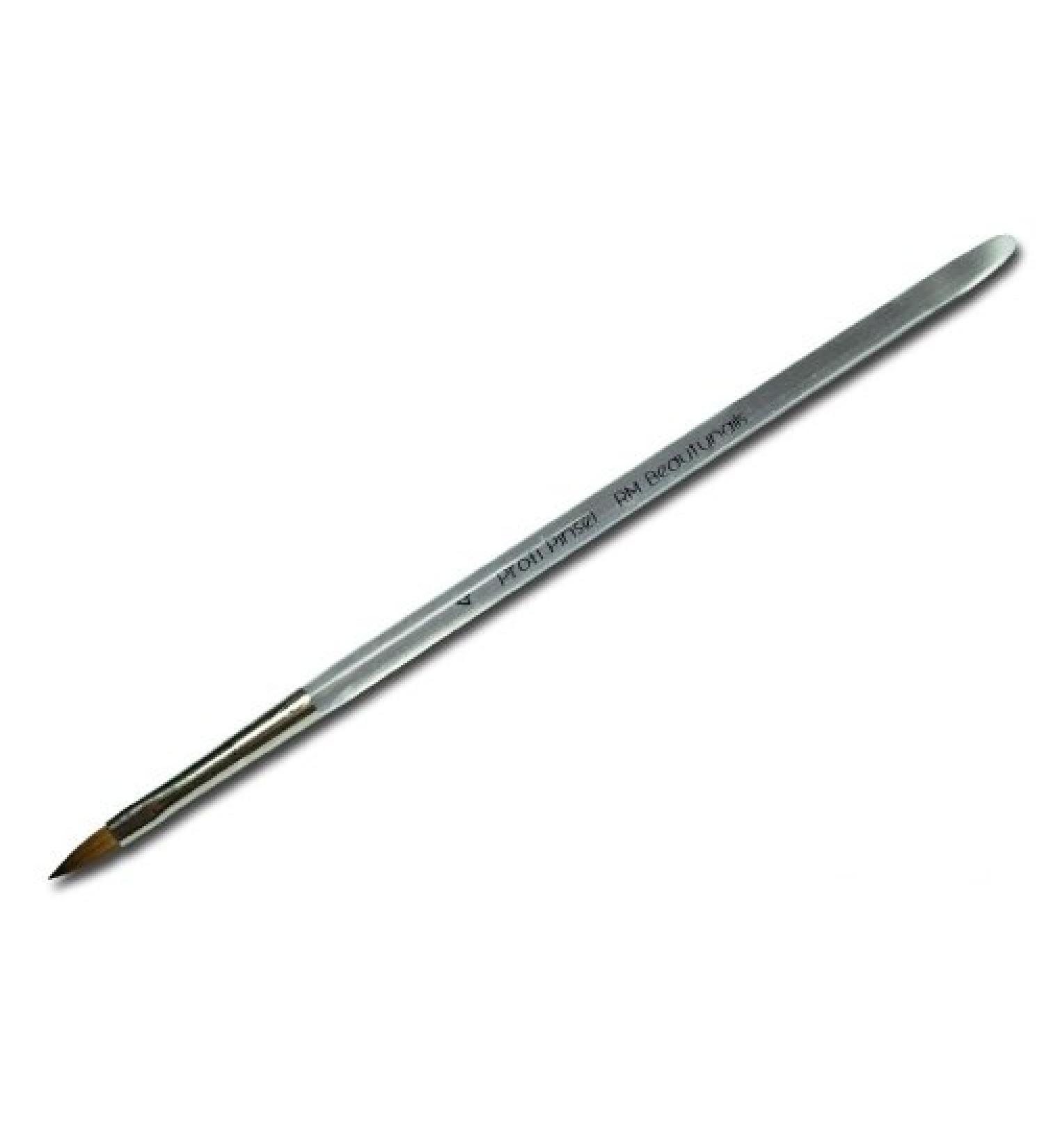 Professional UV gel cat's tongue brush made of red sable hair with acrylic handle for nail design size 4 Made in Germany