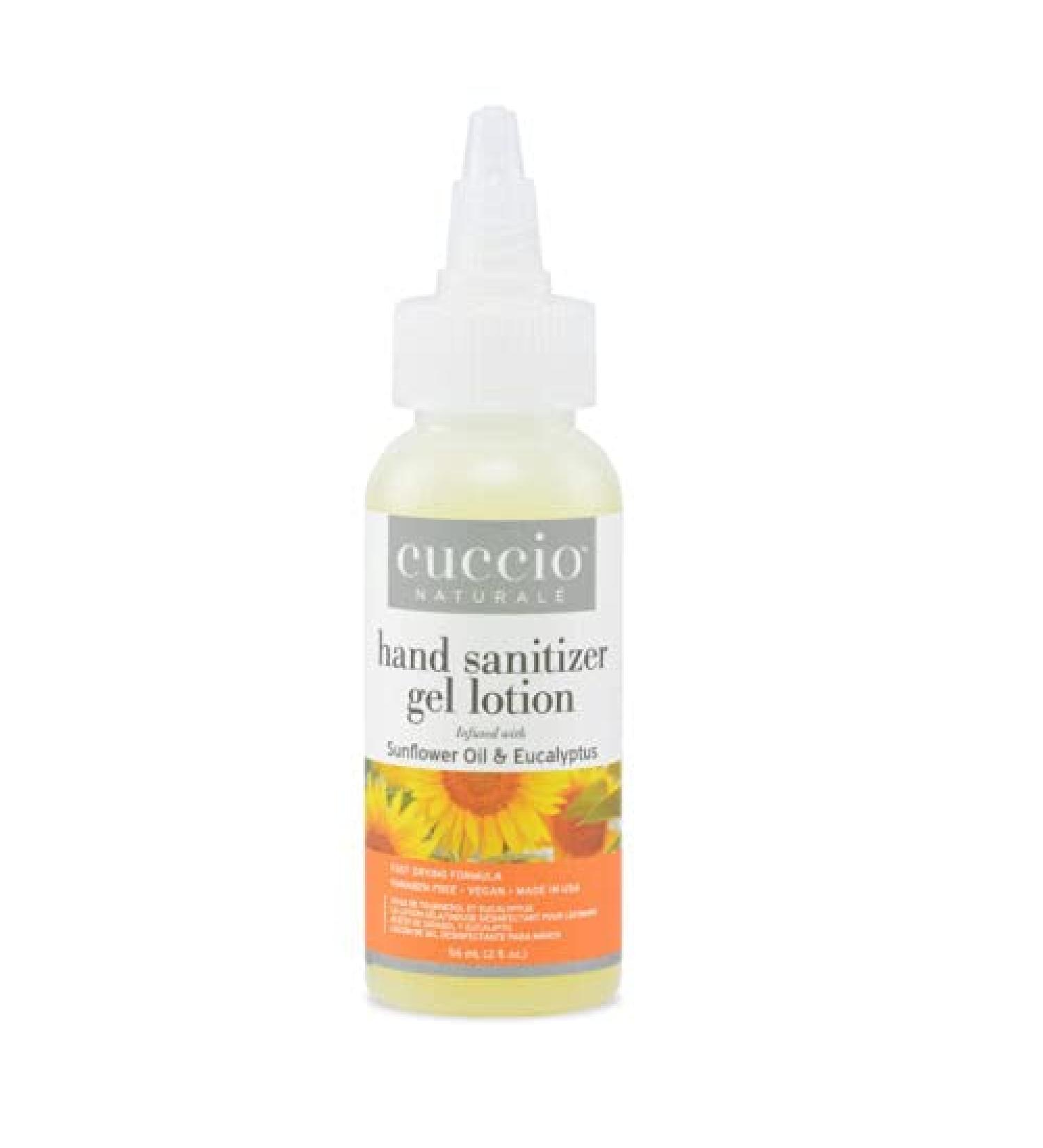 Cuccio Moisturising Hand Sanitizer Gel Lotion 56ml (2oz) - Sunflower Oil & Eucalyptus