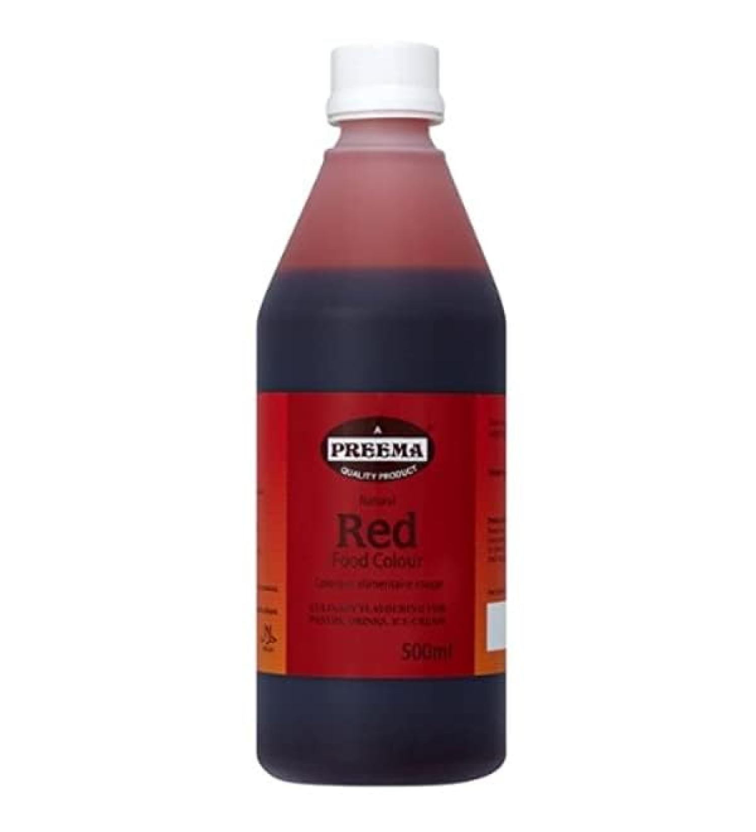 Preema | Red Liquid Food Colour 500ml | Ideal for use cake and icing | Halal - Buy Online on SooperMarket.com