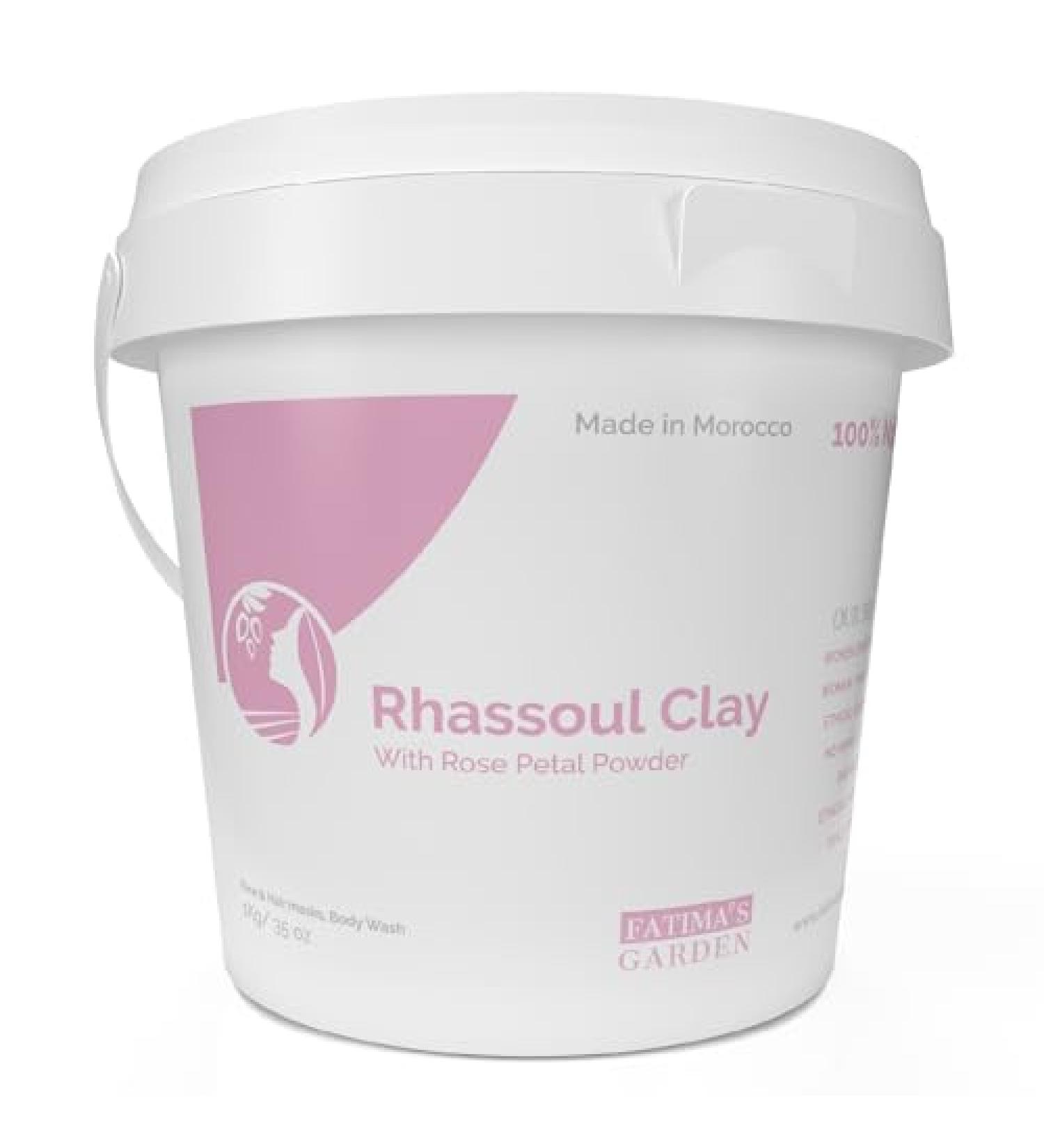 Fatima's Garden Ghassoul Powder with Rose Petals - 35oz/1Kg - Facial and Hair Mask - Buy Online on SooperMarket.com