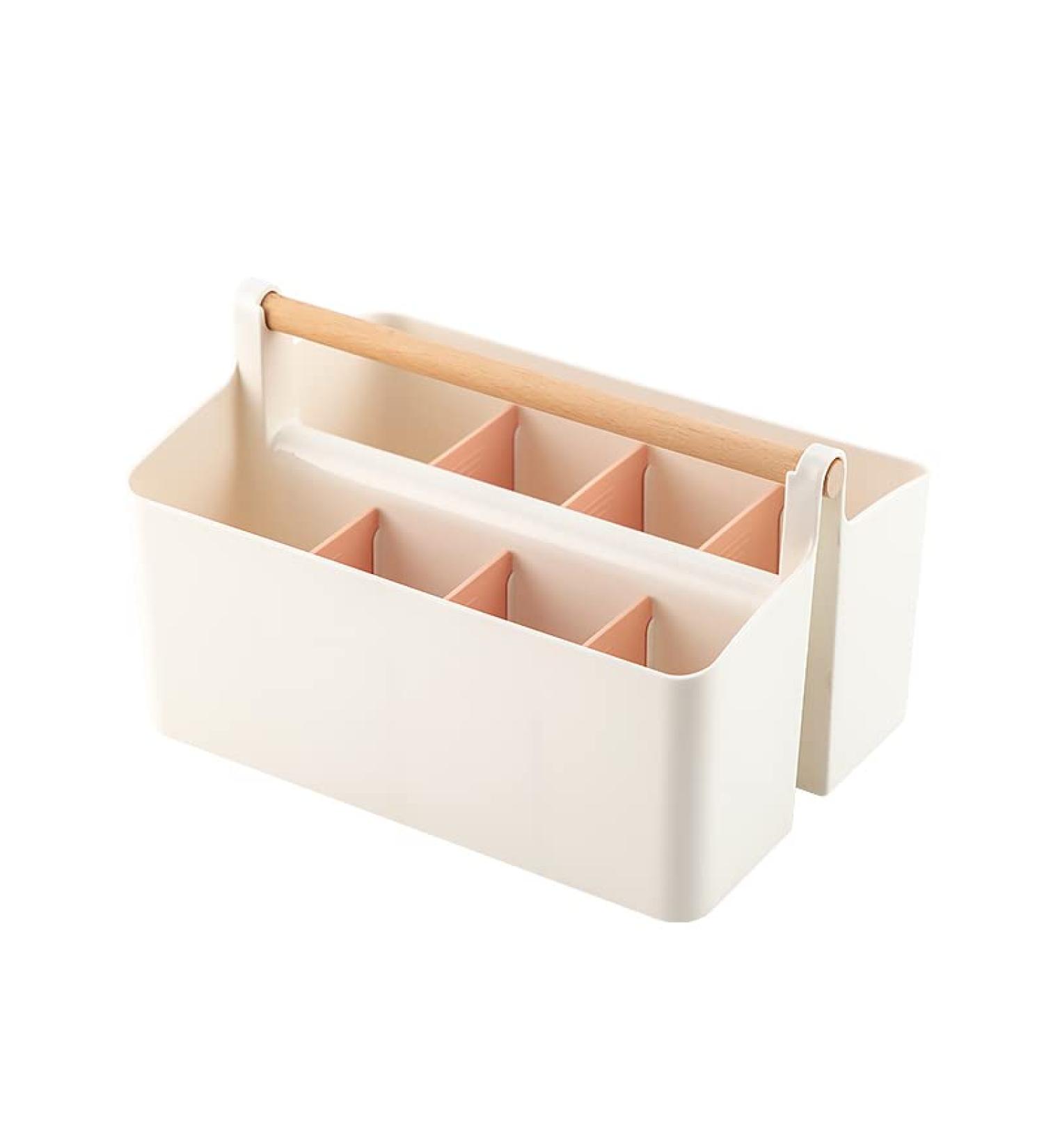 Vidifor Large Plastic Portable Caddy with Adjustable Dividers - Storage Organizer for Art Supplies, Crafts, Colored Pencils, Makeup Desk - Buy Online on SooperMarket.com