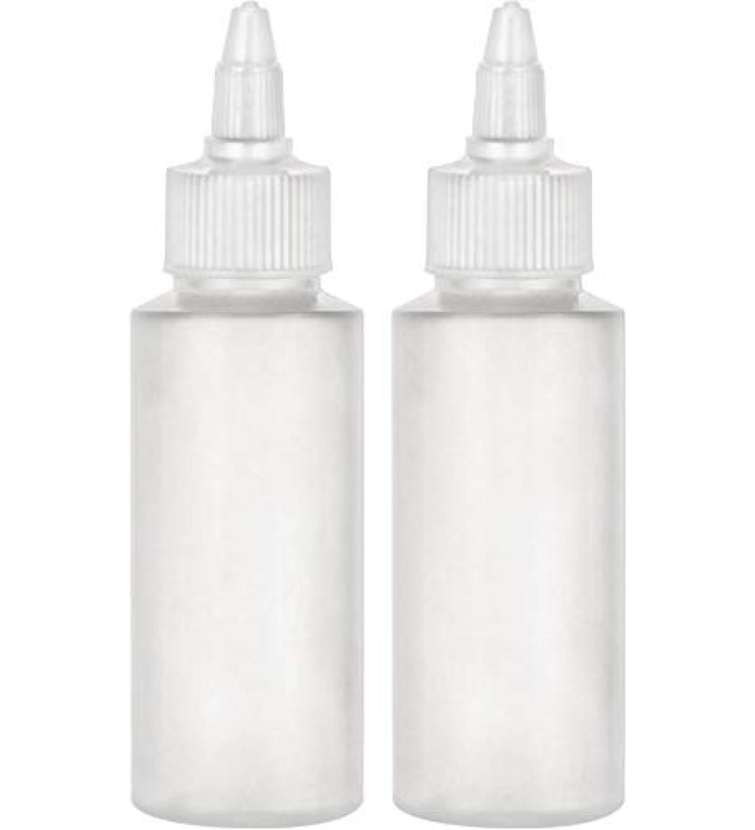 BRIGHTFROM Twist Top Applicator Bottles 2 OZ - Pack of 2 | Refillable Squeeze Bottles with Open/Close Nozzle for Multi-Purpose Use - Buy Online on SooperMarket.com