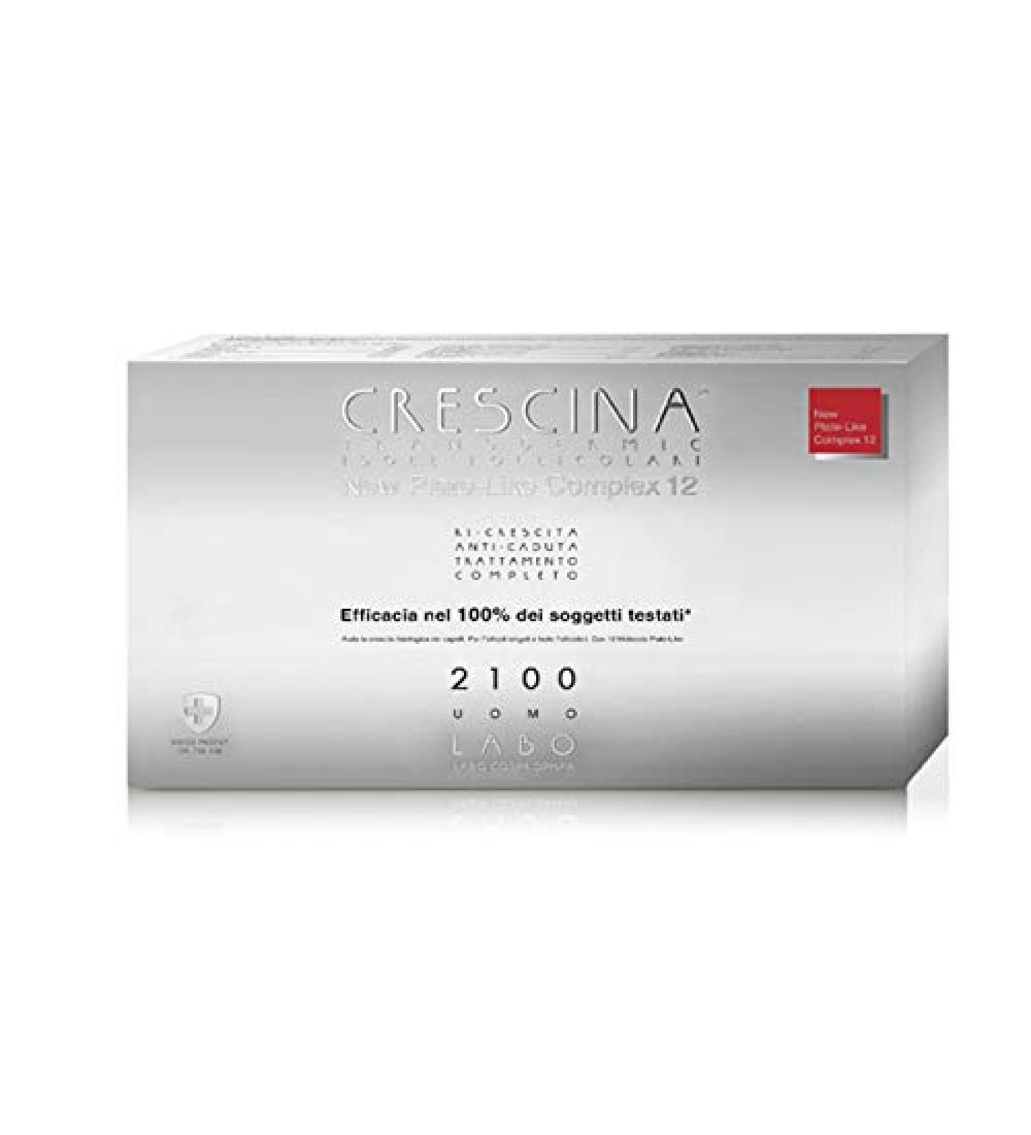 LABO CRESCINA Isole Follicolari PLATE-LIKE COMPLEX 12 Treatment Anti-Caduta and Ri-Crescato Capelli 2100 Men 10+10 Sponge