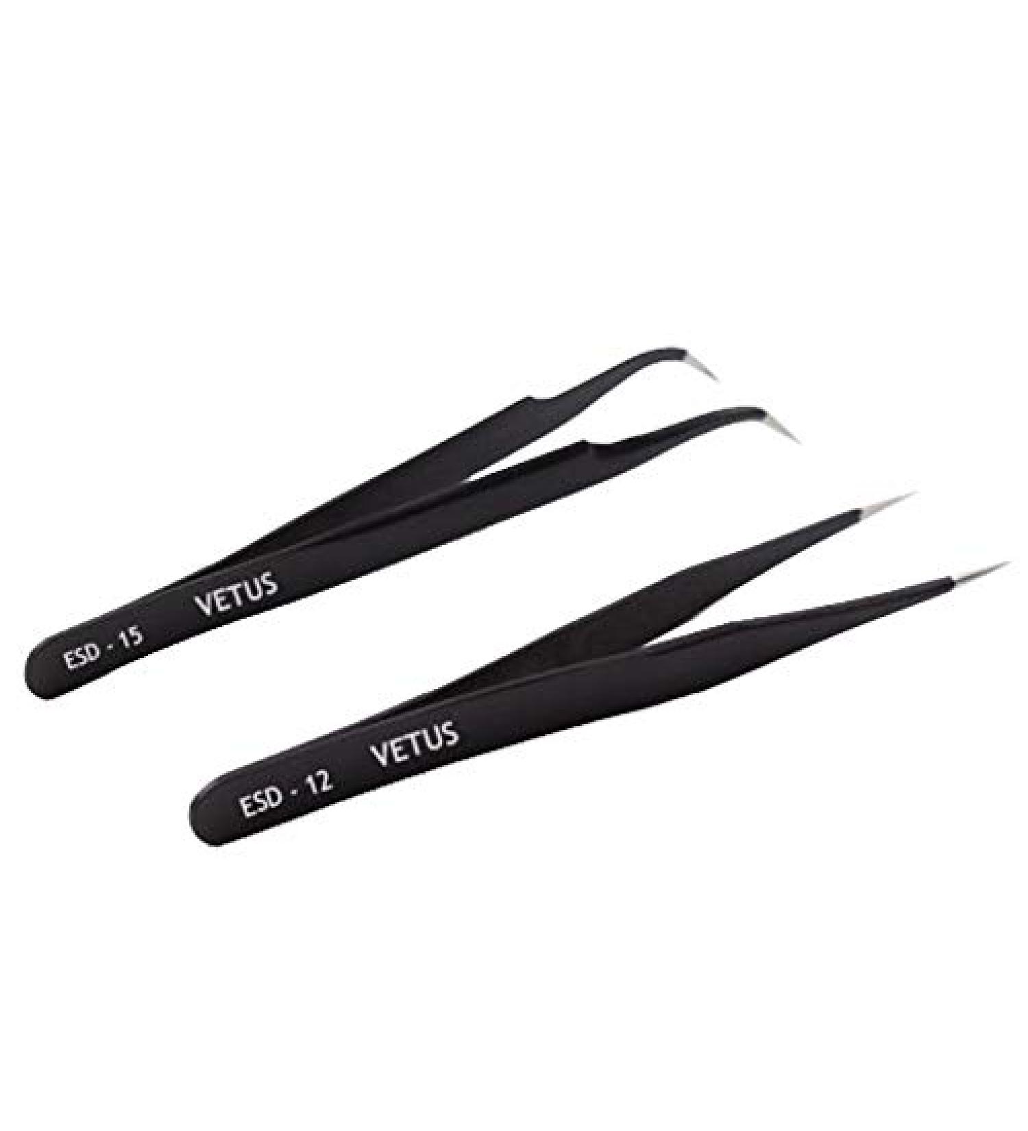 Stainless Steel Tweezers Set Straight and Curved Antistatic Safe Nippers for Eylelash Extension Make-up Tools Weimob 003 - Buy Online on SooperMarket.com