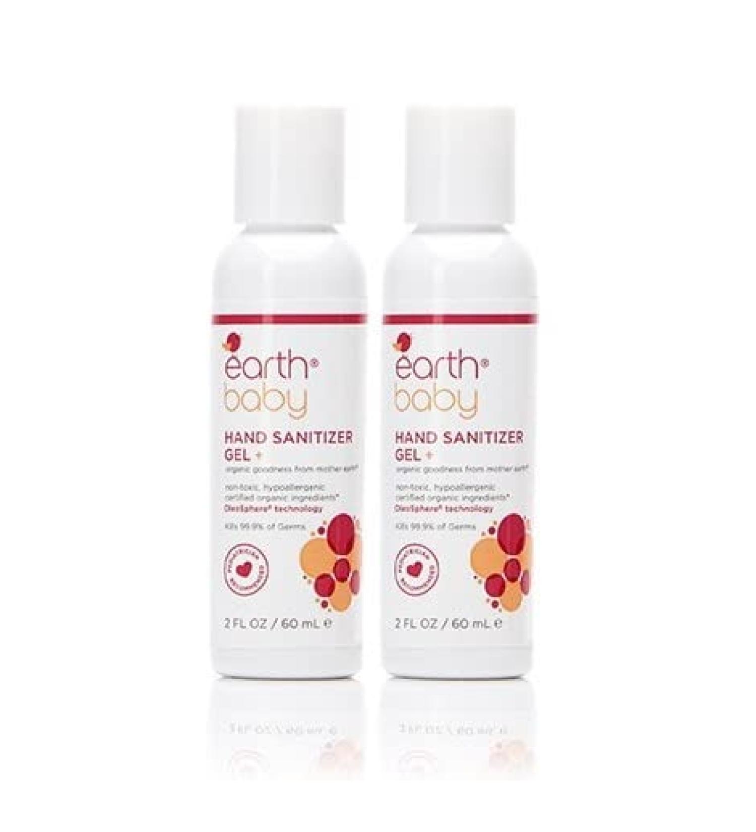 Earth Baby Hand Sanitizer Gel 62% Organic Ethyl Alcohol | Moisturizing Oleospheres | FDA Regulated | Natural Hypoallergenic | Kills 99.9% Germs | 2 Fl Oz - Buy Online on SooperMarket.com