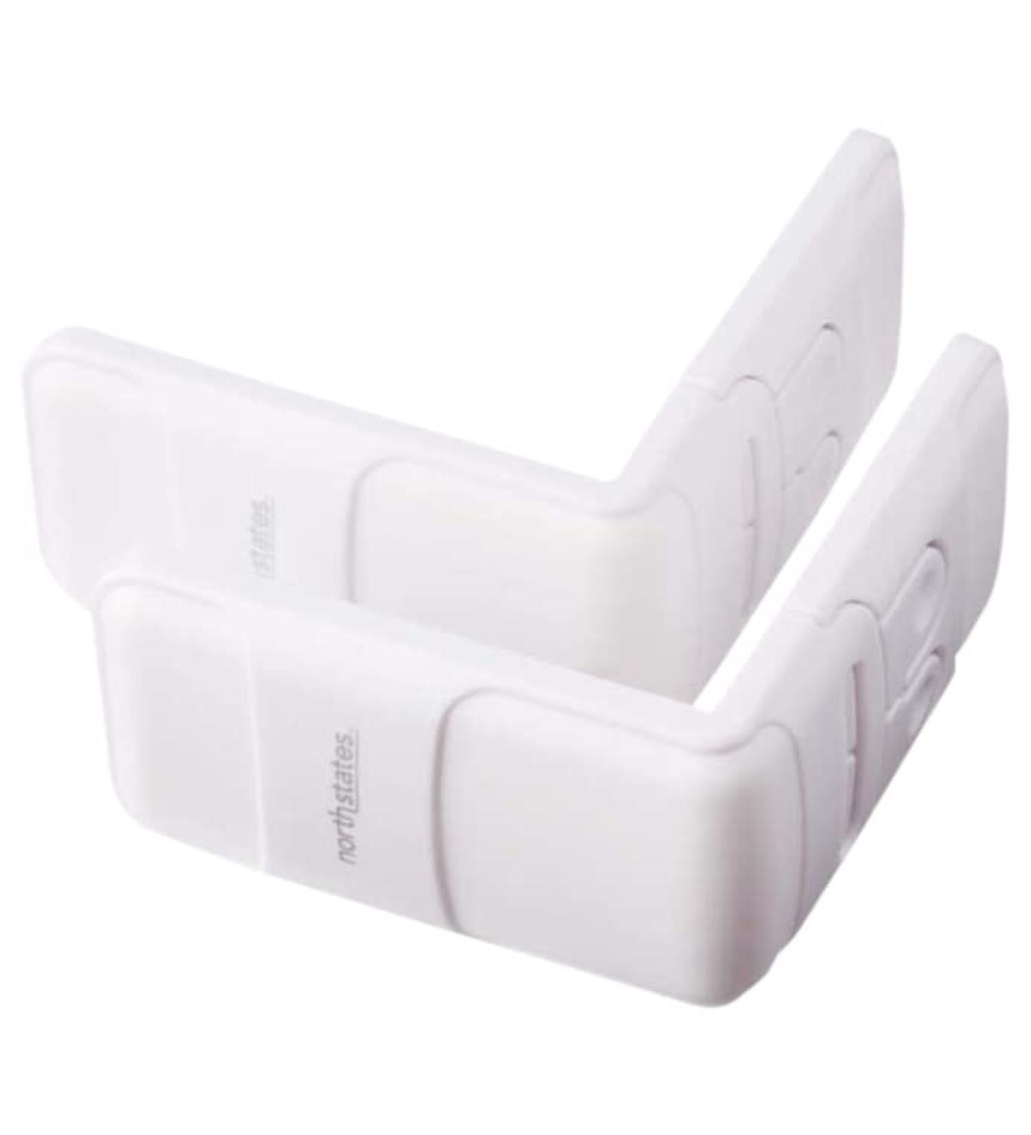 Corner Drawer Locks - Toddleroo by North States (2-Pack White) - No Tools Required Baby Proofing Solution for End Drawers and Filing Cabinets - Buy Online on SooperMarket.com