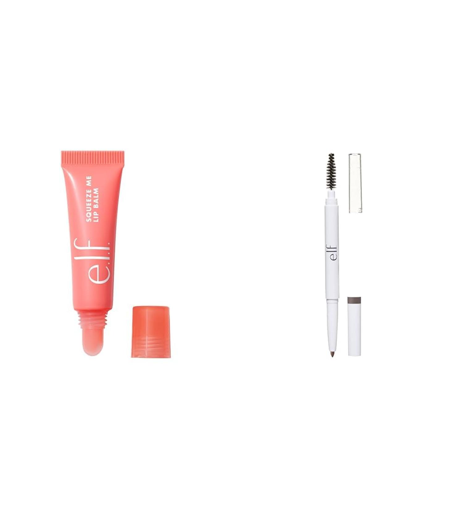 e.l.f. Squeeze Me Lip Balm Moisturizing Lip Balm For A Sheer Tint Of Colour & Instant Lift Brow Pencil Dual-Ended Precision Eyebrow Pencil For Defining & Shaping Brows Neutral Brown - Buy Online on SooperMarket.com