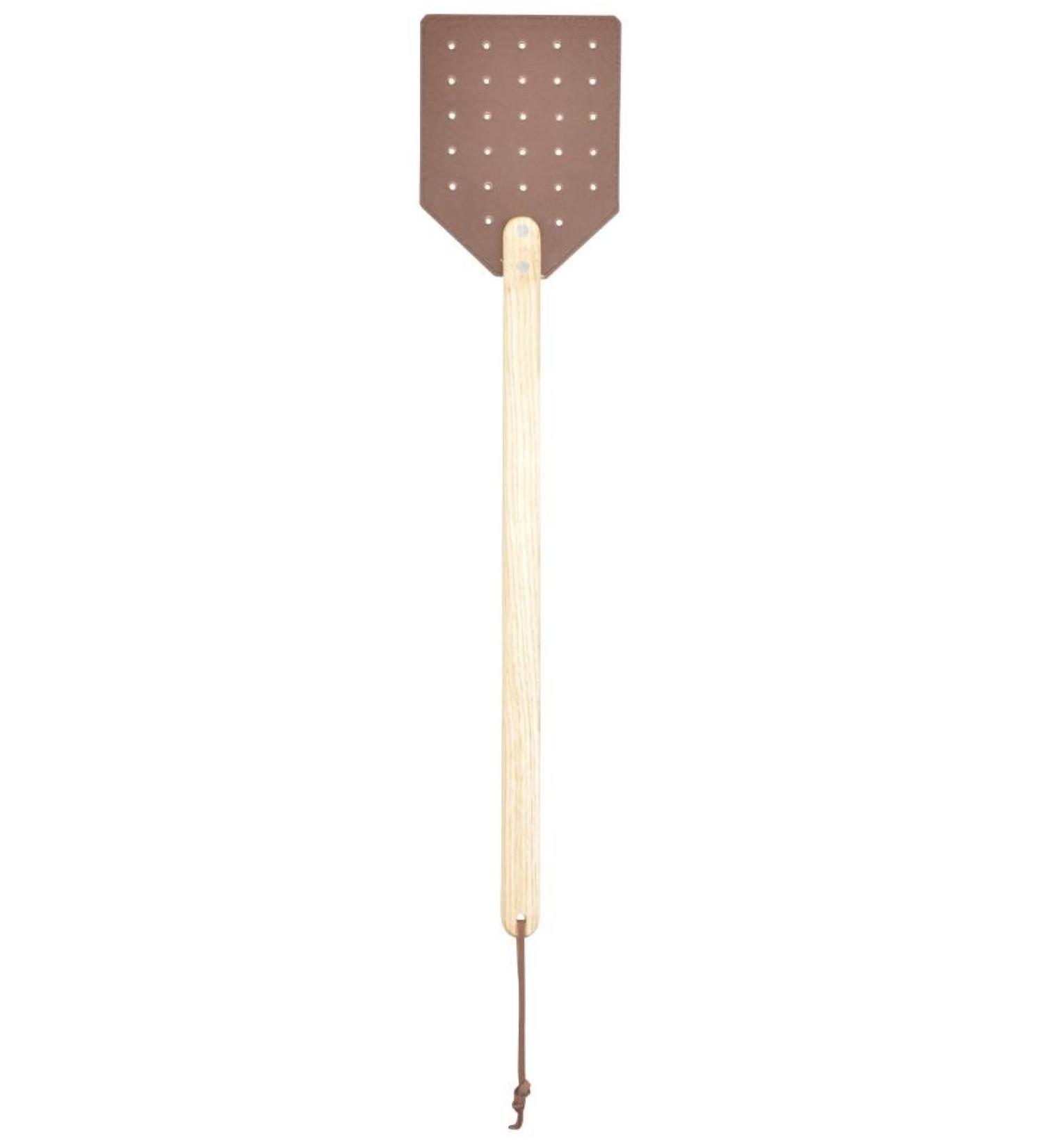 Esschert Design fly swatter made of leather and wood 12 x 1.2 x 52 cm with hanging loop