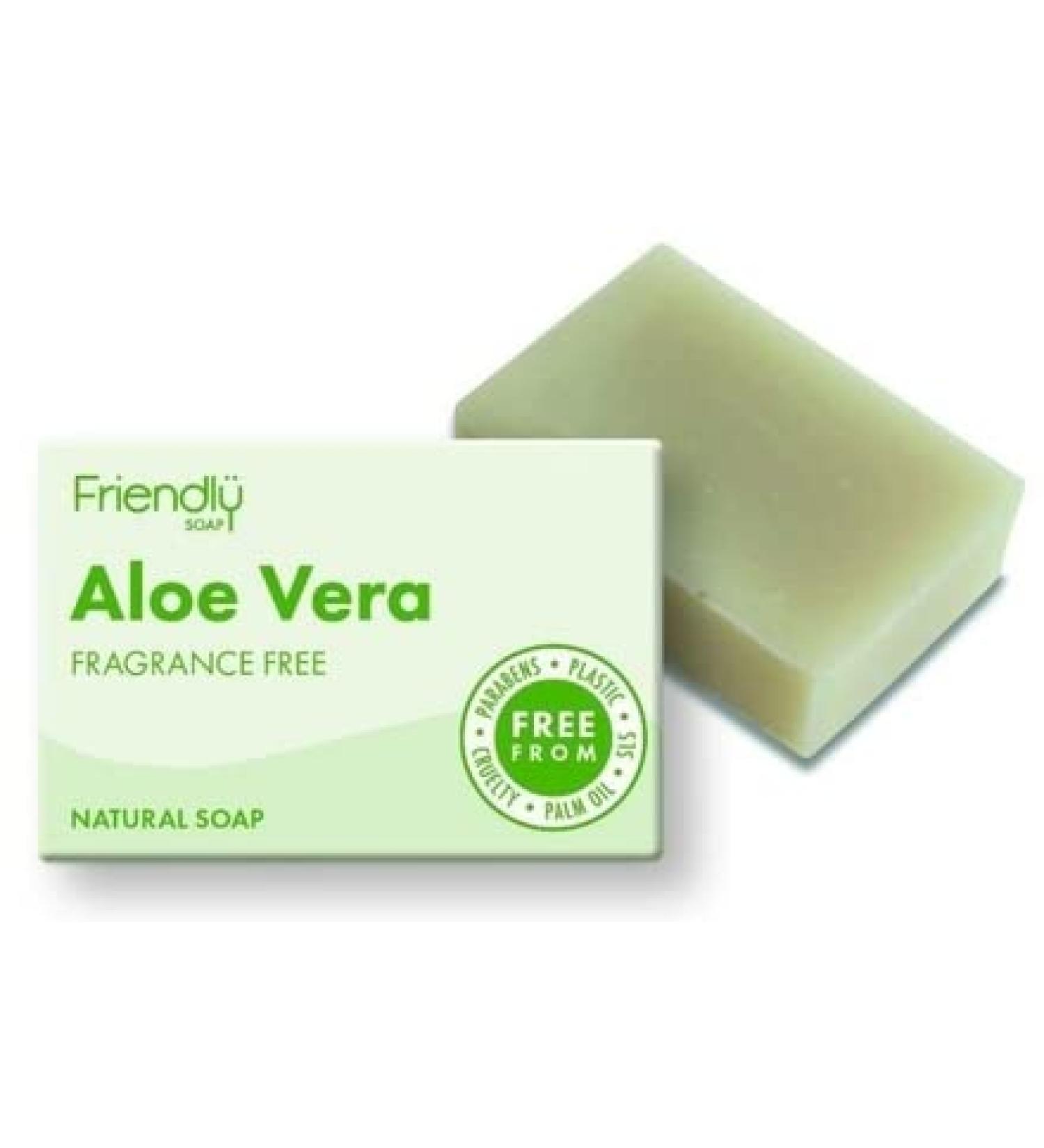 Friendly Soap Handmade Natural Aloe Vera Soap - Gentle Sensitive Nourishing 95g Aloe Vera 95 g (Pack of 1)
