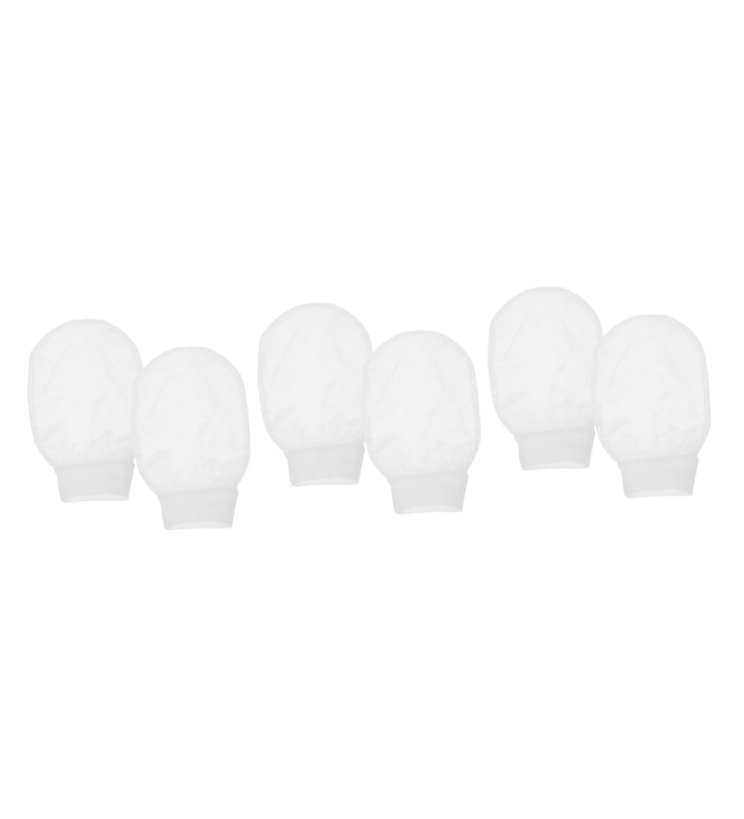 FRCOLOR 6 Pcs Exfoliating Bath Gloves & Mitts - Reusable Mud Cleaning Shower Supplies for Girls | White | 24x15cm - Buy Online on SooperMarket.com