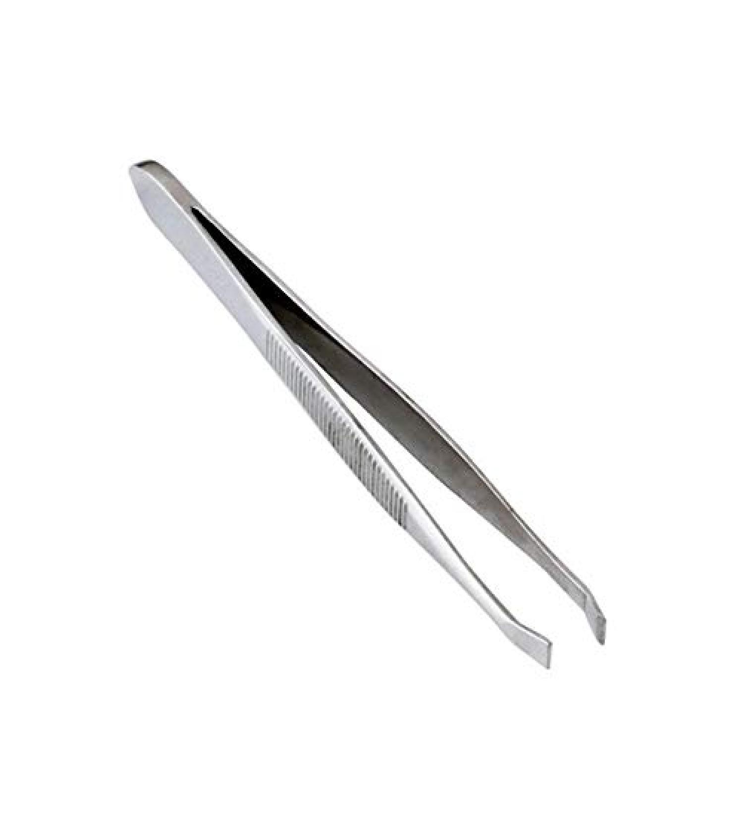 The Home Fusion Company Stainless Steel Tweezers Perfect for Plucking Eyebrow Hair Beauty Slanted Tip