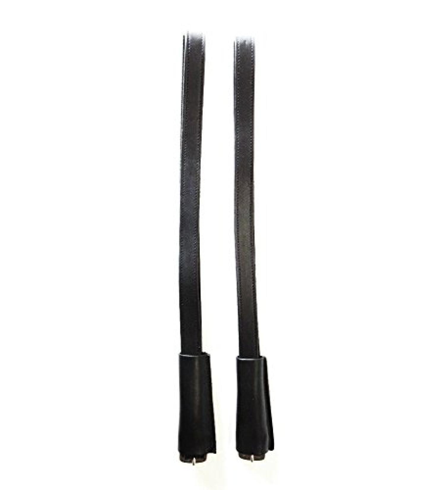 PS Horse Articles 2.5 cm wide English Stirrup Leathers with Cover/Loop Black 140 cm Length