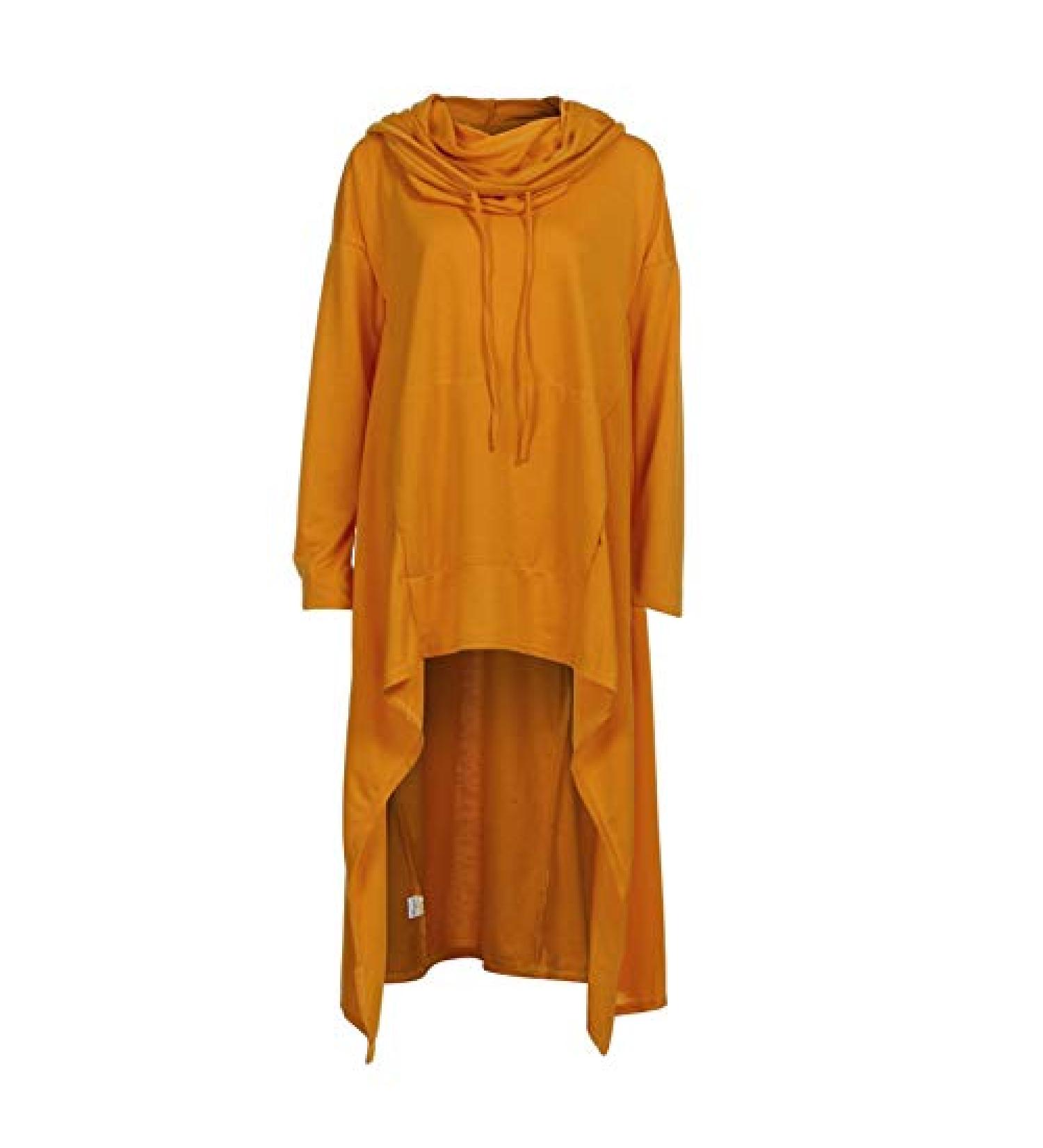 Women's Plus Size Irregular Zip Hoodie Sweatshirt - White/Yellow - 5XL - Buy Online on SooperMarket.com