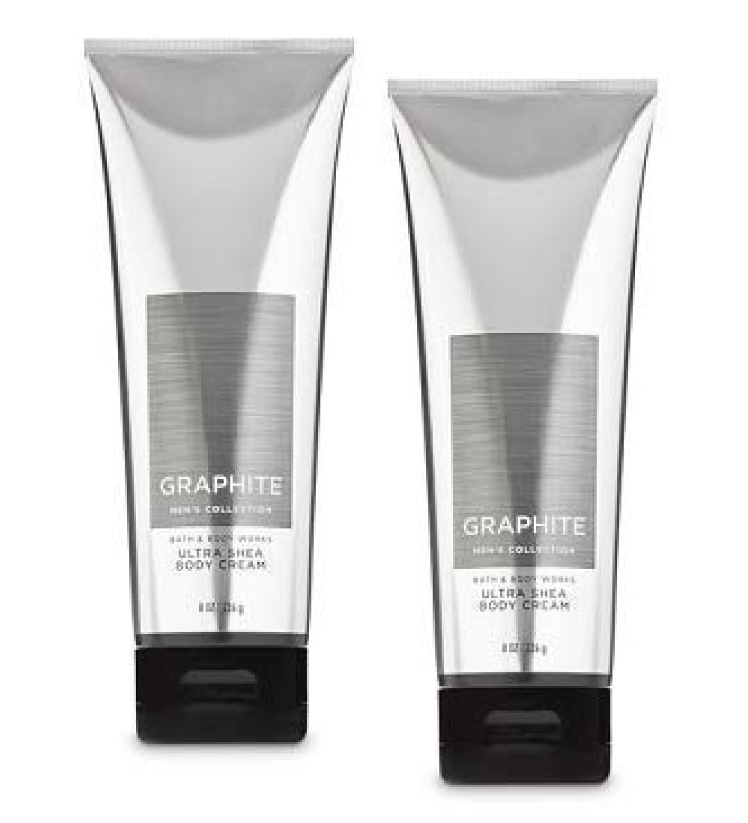 Bath and Body Works 2 Pack Graphite Ultra Shea Body Cream 8 Oz.