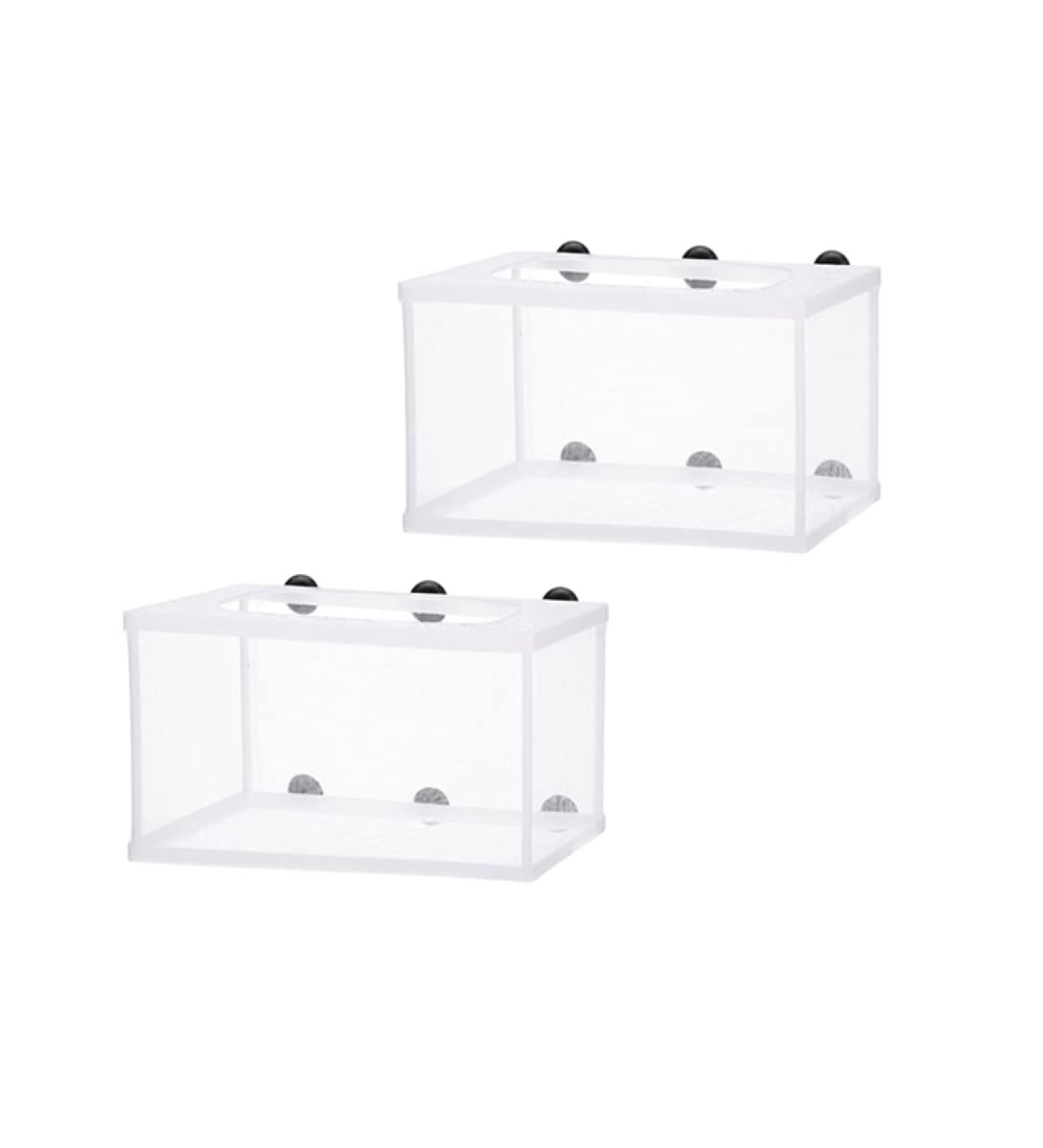 BRYHZKCM 2pcs Fish Hatchery Breeder Box - Large 10x6x6 Nylon Mesh Separation Net with Suction Cup - Buy Online on SooperMarket.com