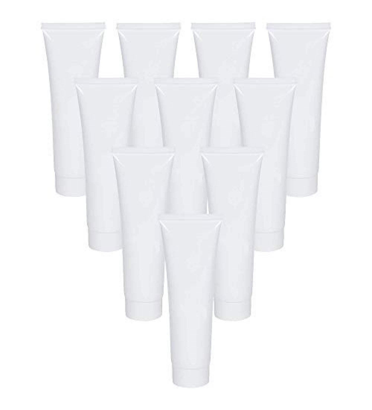 Grand Parfums Empty Plastic Squeeze Travel Tubes Toiletry Lotion Dispensing Bottles Screw on Twist Caps Purse Pocket Desktop Kids 1 Oz 30ml for Gel Soaps Lotion Purse Pocket TSA (10 Bottles)