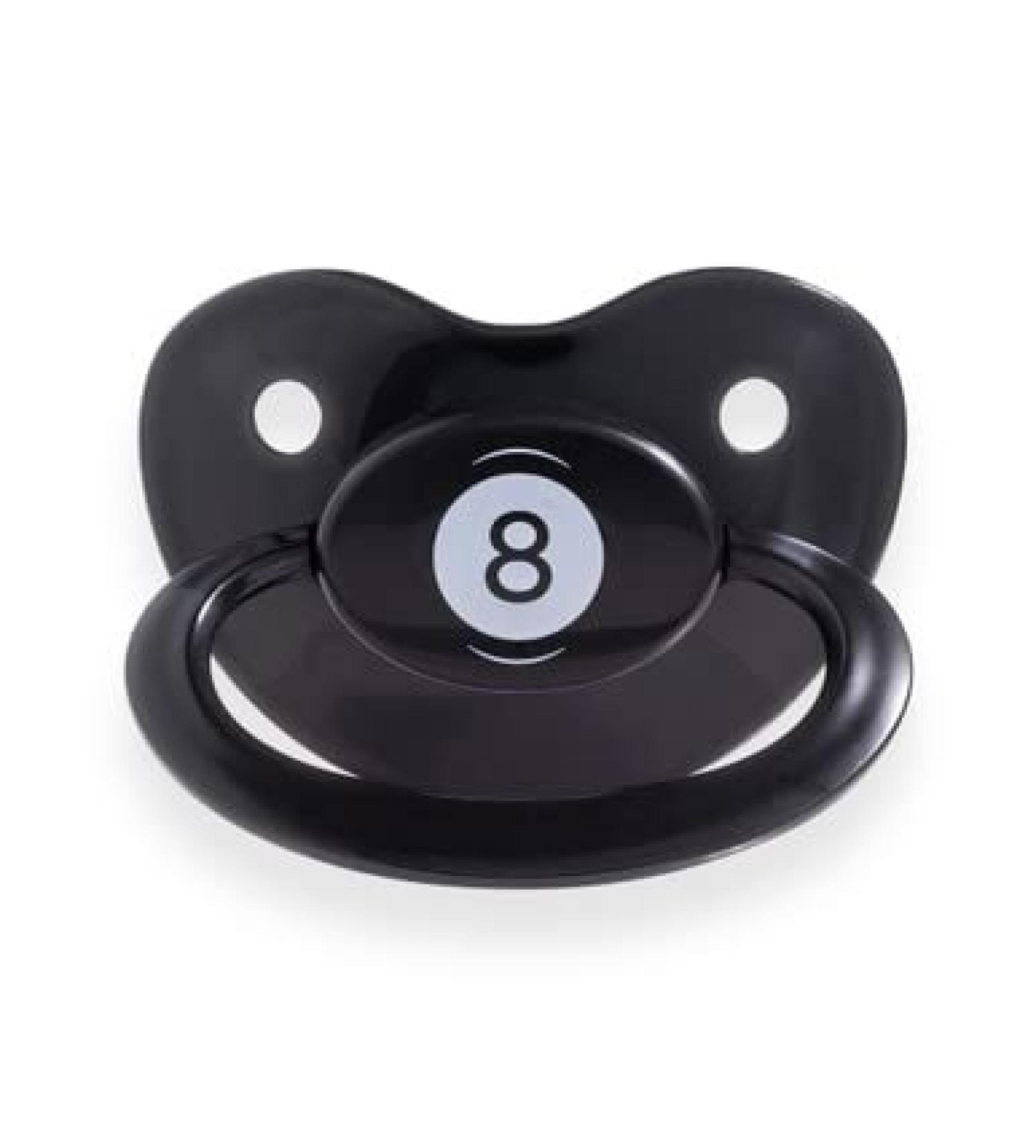 Pacifier Addict - Fixx - JUMBO Size 10 Orthodontic Therapeutic Sleep Aid XXL Adult Pacifier - Black - Magic 8-Ball