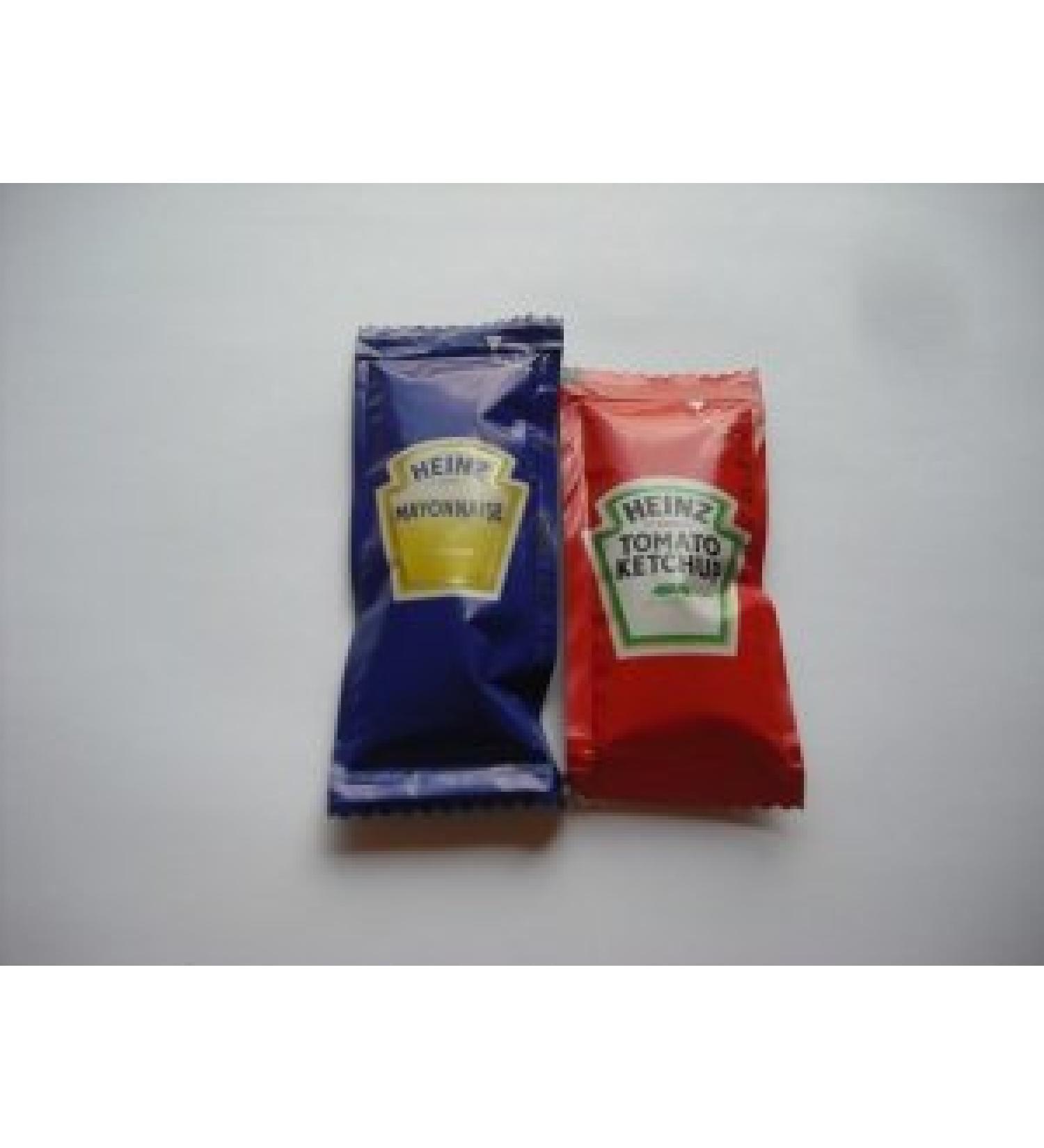 25 Individual Heinz Mayonnaise Sachets & 25 Heinz Tomato Sauce Sachets