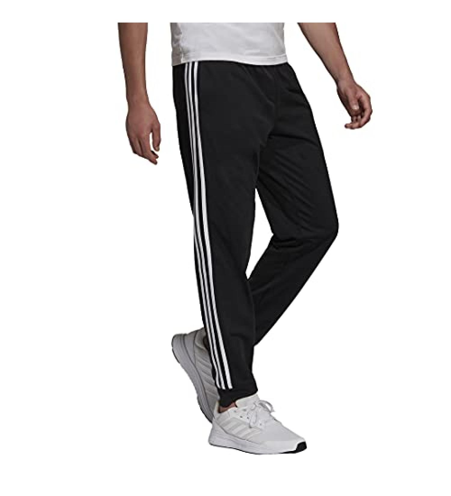 adidas Men's Aeroready Essentials Tapered Cuff Woven 3-Stripes Pants - Large, Black/White - Buy Online on SooperMarket.com