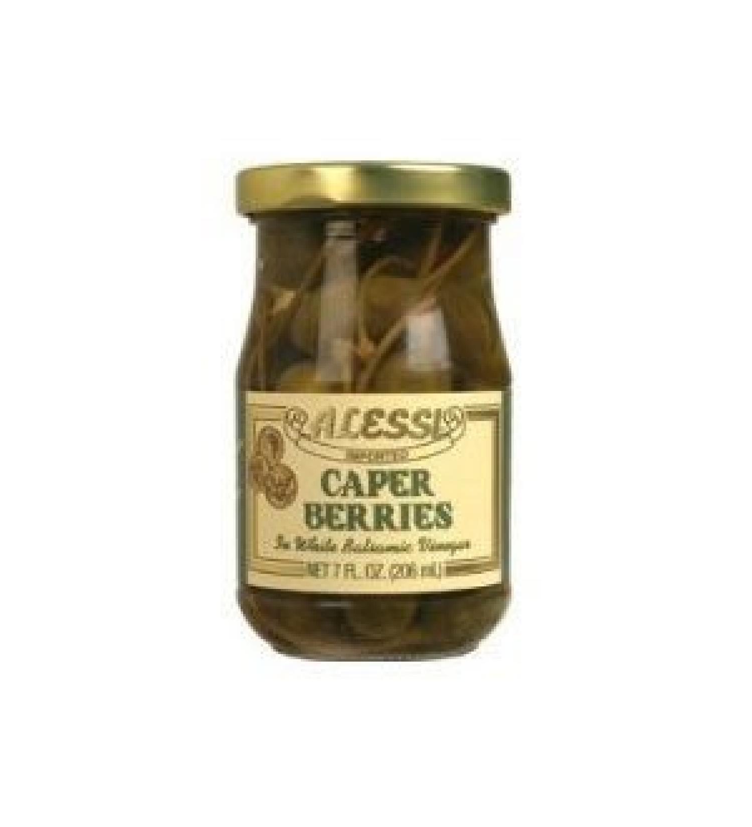 Alessi - Imported Caperberries in White Balsamic, (2)- 7 oz. Jars