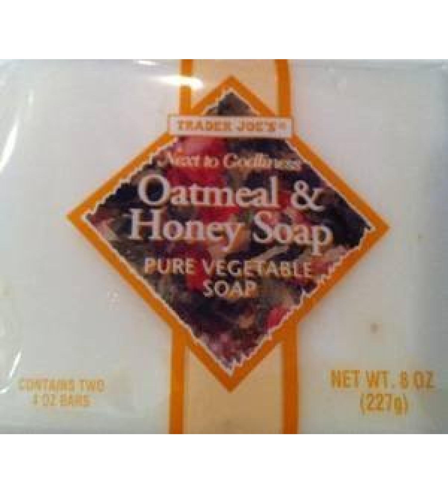 Trader Joe's Oatmeal & Honey Soap Pure Vegetable Soap 2 pack 4 bars total