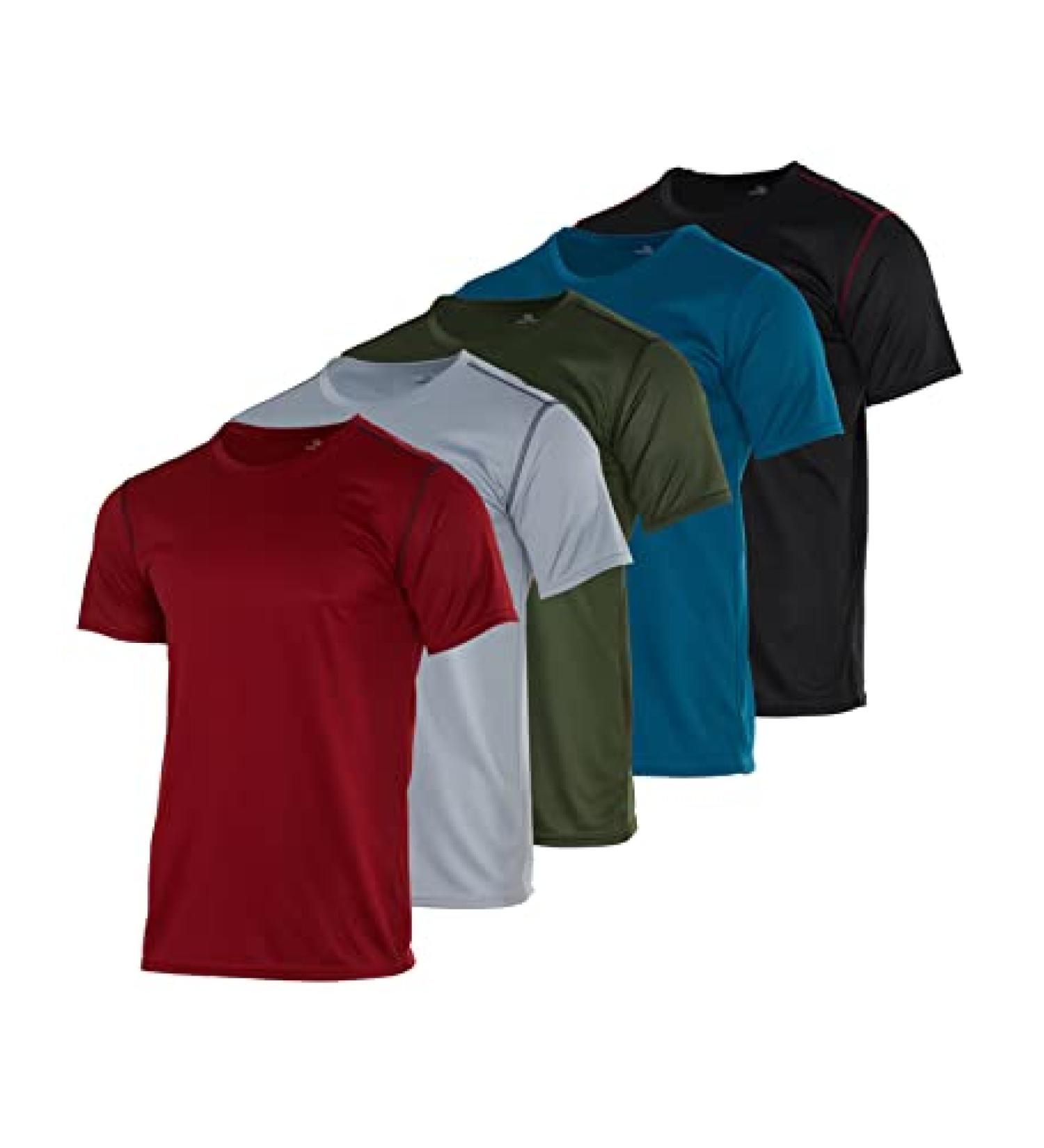 Real Essentials Men's Mesh Performance Quick Dry Tech Stretch Ultra-Soft Breathable Short Sleeve Crew Active T-Shirt X-Large 5 Pack - Buy Online on SooperMarket.com