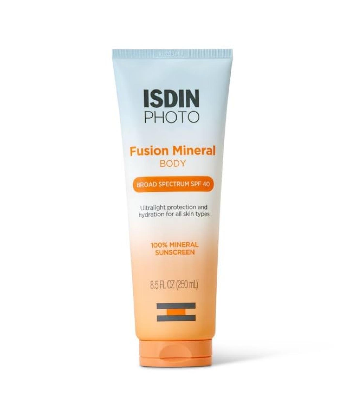 ISDIN Fusion Mineral Body Ultralight SPF 40 - 100% Mineral Sunscreen - Broad Spectrum Protection - 8.5 Fl Oz - International Shipping Available - Buy Online on SooperMarket.com