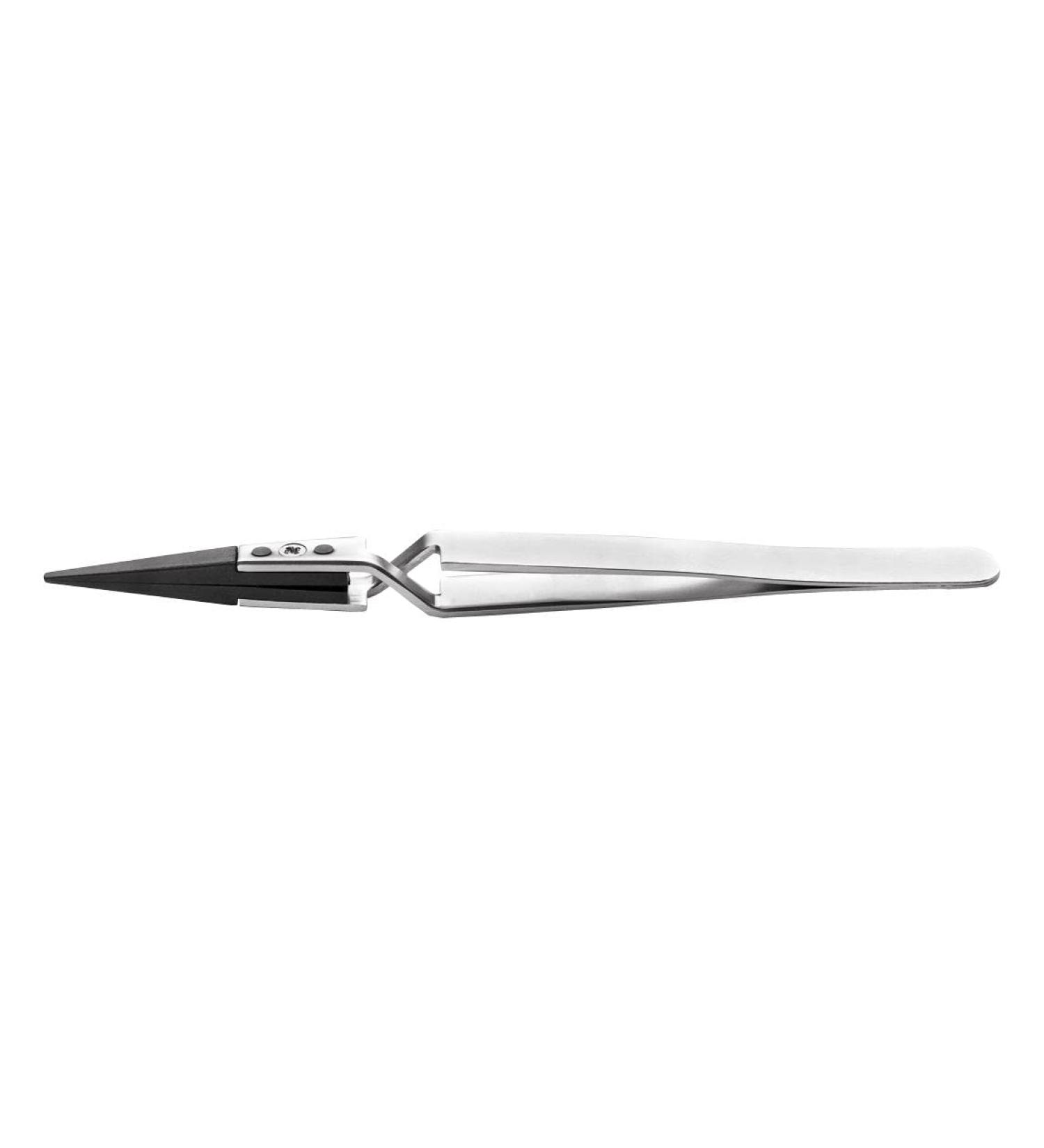 Tweezers straight/round 125 mm tweezers and replacement tips 1 piece 2AXCPR.SA