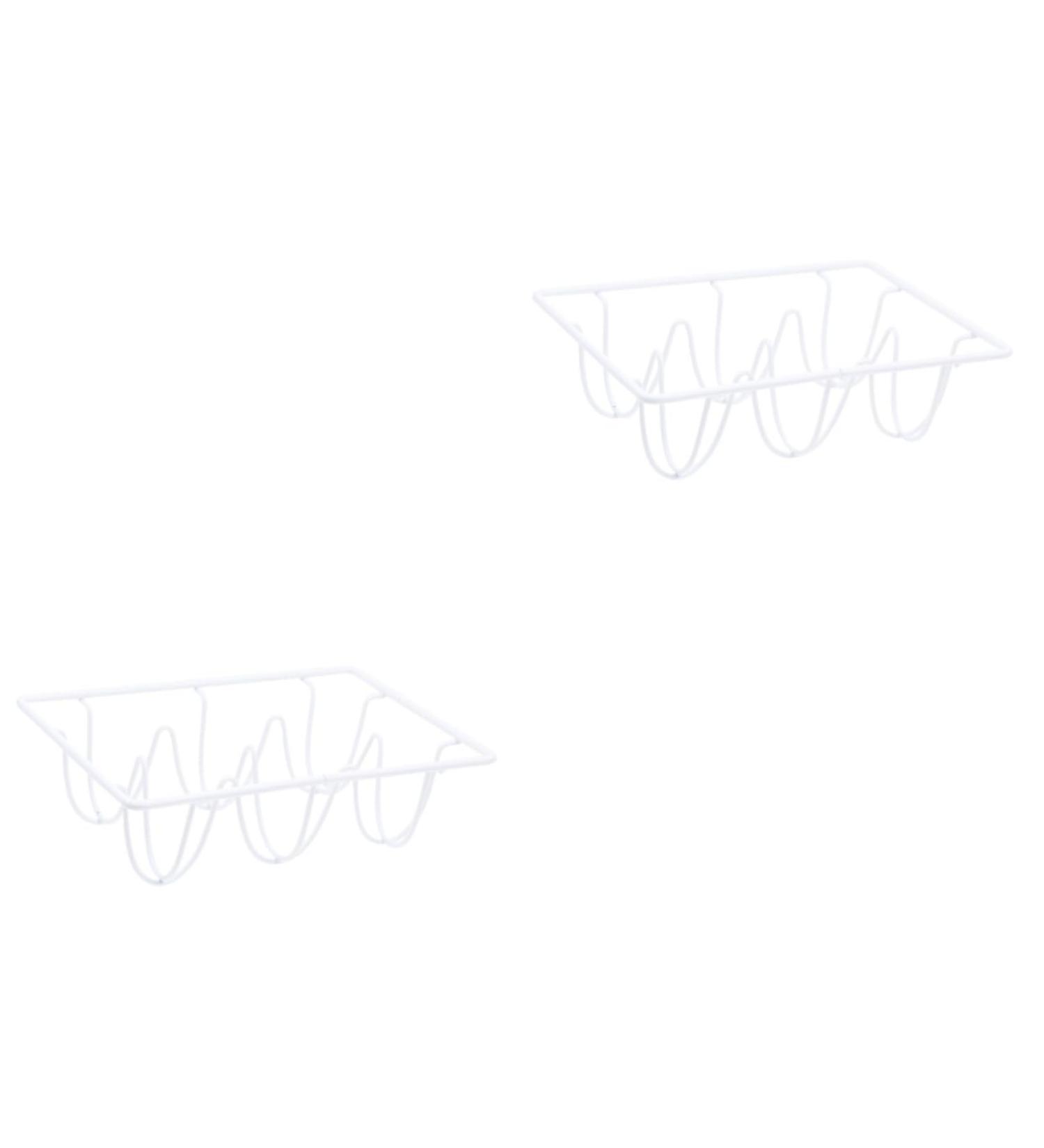 Mikikit 2pcs Refrigerator Egg Holder Egg Tray for Refrigerator Ornament Container Metal Iron Egg Stackable Whitex2pcs 12*8CMx2pcs - Buy Online on SooperMarket.com