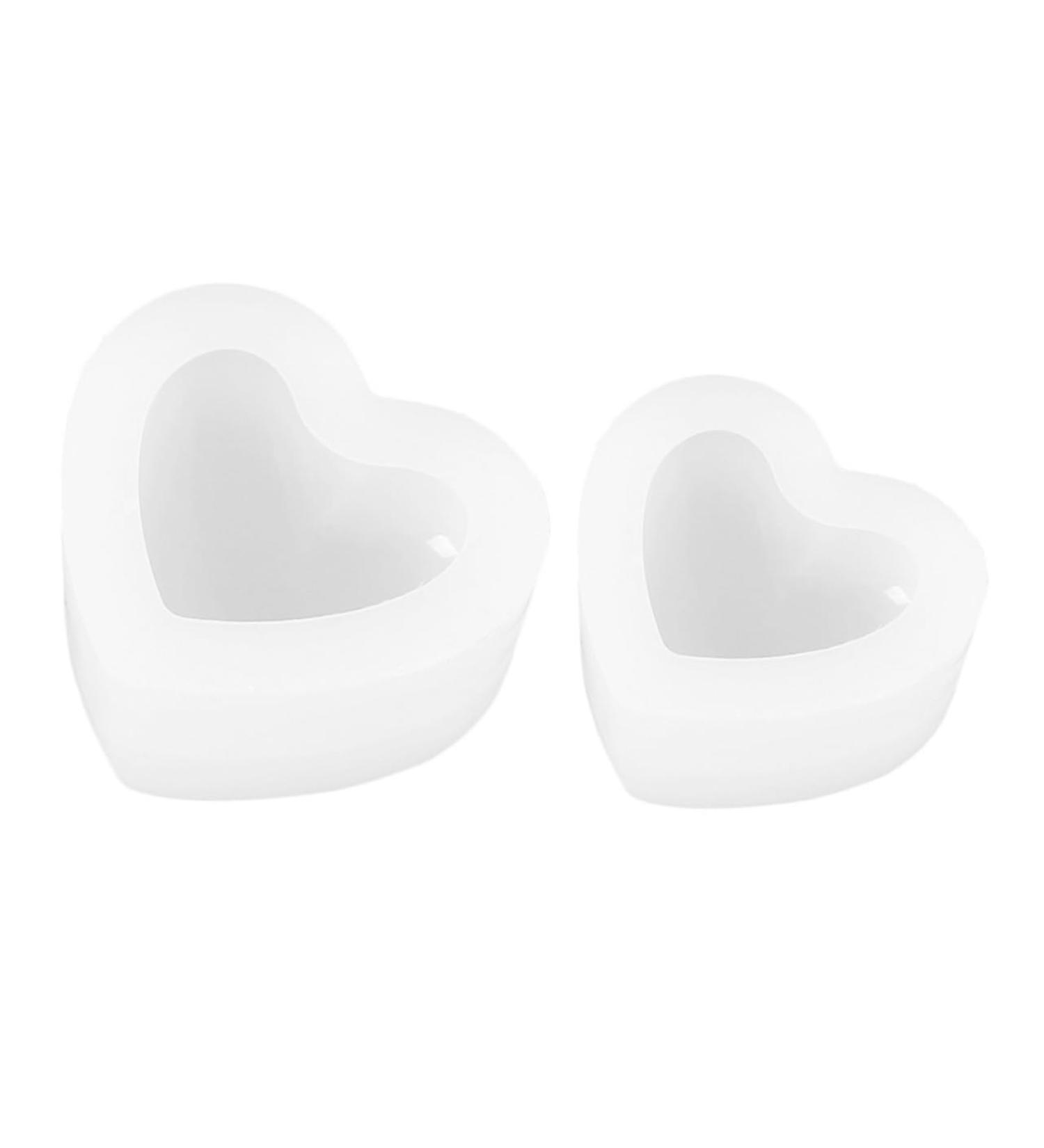 STOBOK 2pcs Love Mold Fondant Molds Silicone Soap Molds Heart Shape Silicone Heart De para Gelatinas Resin Silicone Molds Soap Silicone Molds Cake Heart-Shaped White Listing Silica Gel White 7.9x6.5cm - Buy Online on SooperMarket.com