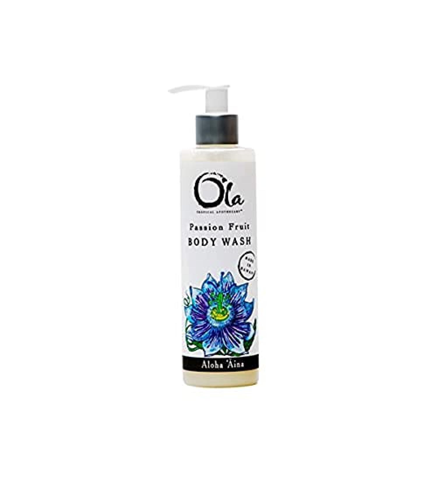 Ola Passion Fruit Body Wash - Hydrating Tropical Oils & Plant Extracts - 8 Fl Oz | International Shipping Available - Buy Online on SooperMarket.com