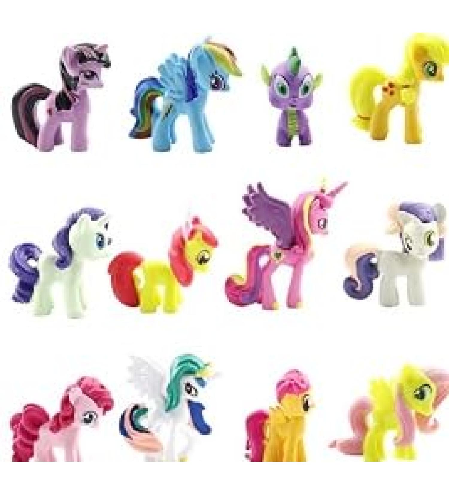 12PCS Unicorn Mini Figures Unicorn Cake Toppers Cake Decoration Mini Unicorn Figures Set for Boys Girls Birthday Party Babay Showers Celebration Supplies