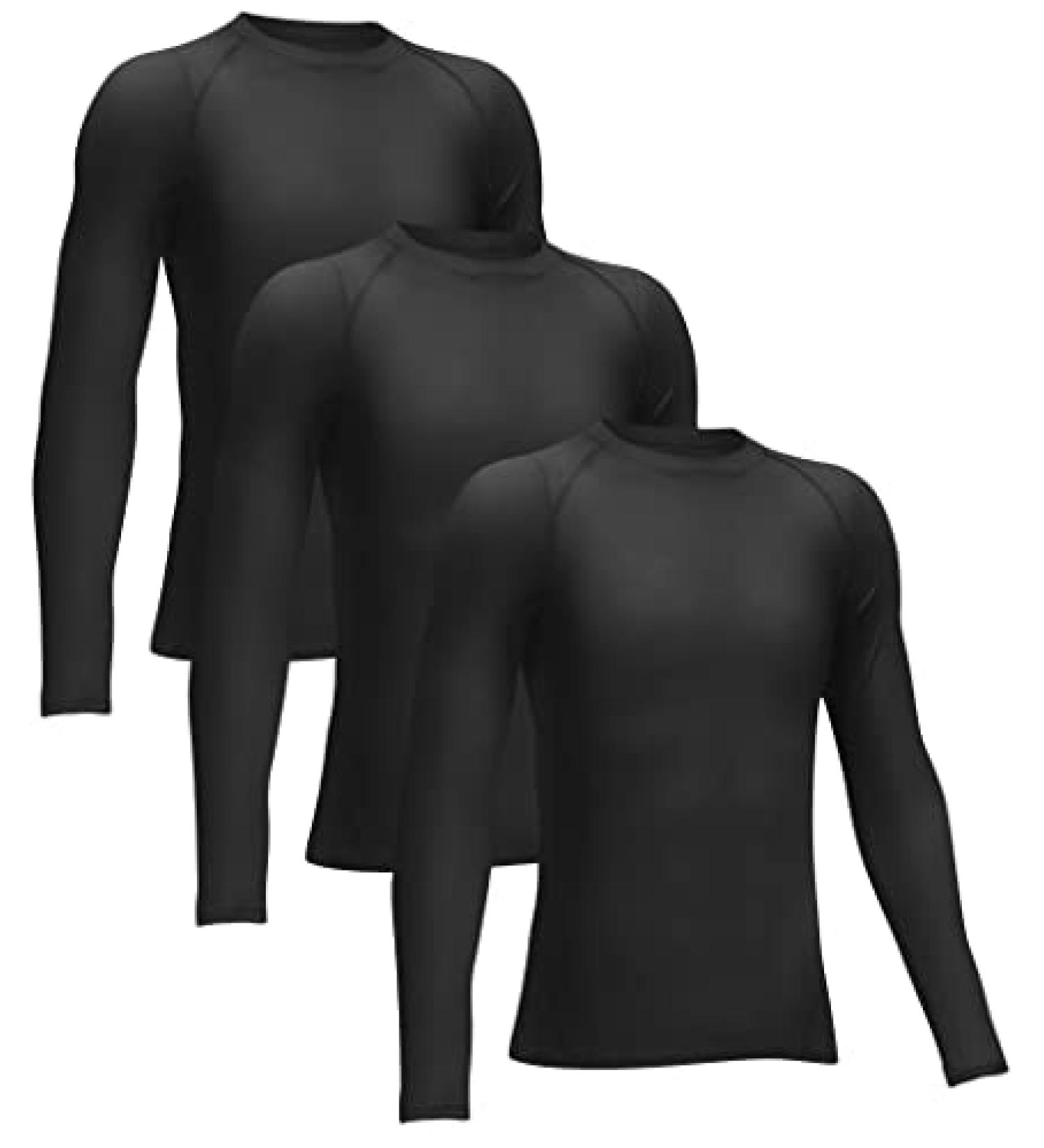 3-Pack Youth Boys' Compression Leggings Tights Athletic Pants Medium - Black Base Layer for Kids Cold Gear - Buy Online on SooperMarket.com