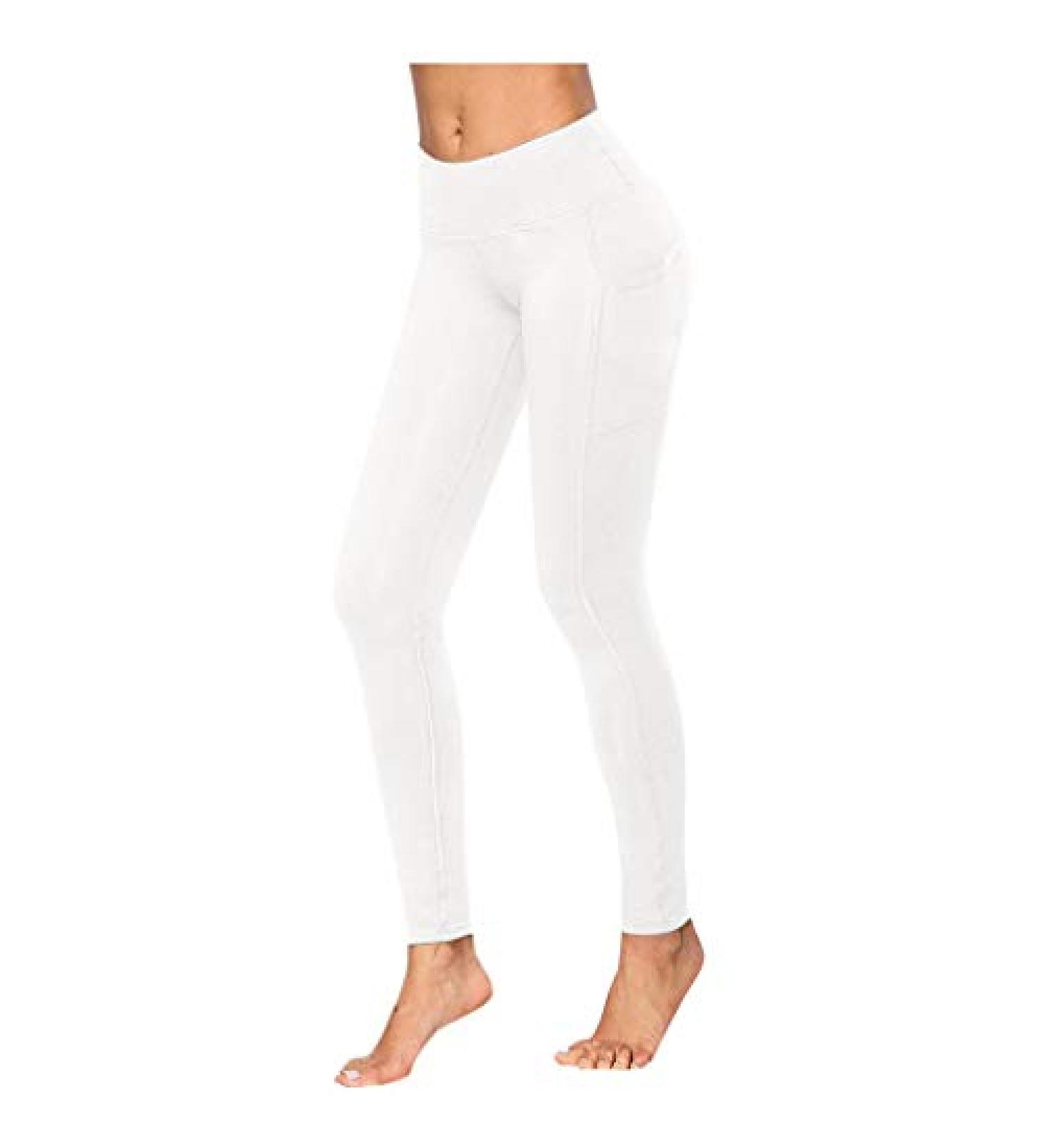 VEZAD Women's Butt Lifting Anti Cellulite Leggings - High Waisted Yoga Pants for Workout - Tummy Control Sport Tights - B-white Medium - Buy Online on SooperMarket.com