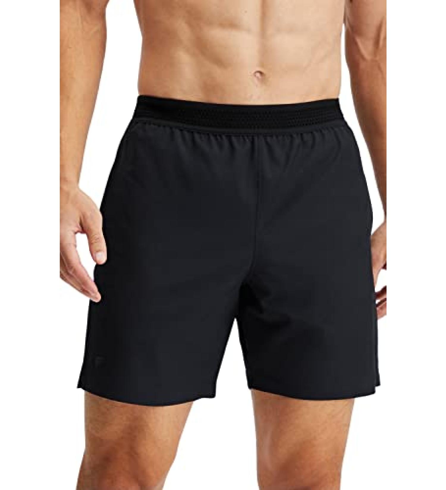 Fabletics Men's The Fundamental Shorts - 7 Inseam, Black | Ultra Lightweight Athletic Shorts for Workout, Running, Training, Gym & Yoga - Medium - Buy Online on SooperMarket.com