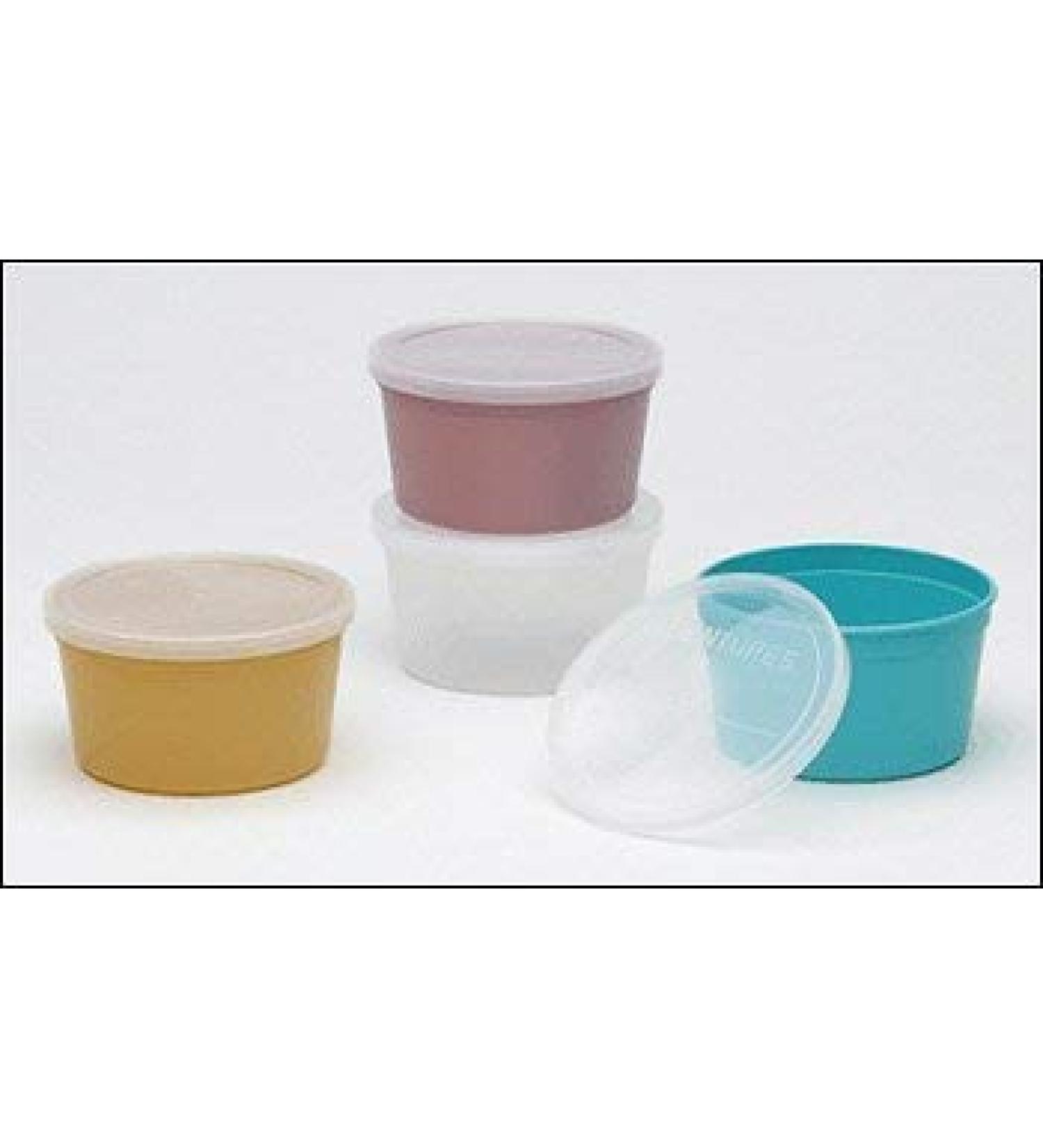 Denture Cup with Lid - Turquoise  set of 2
