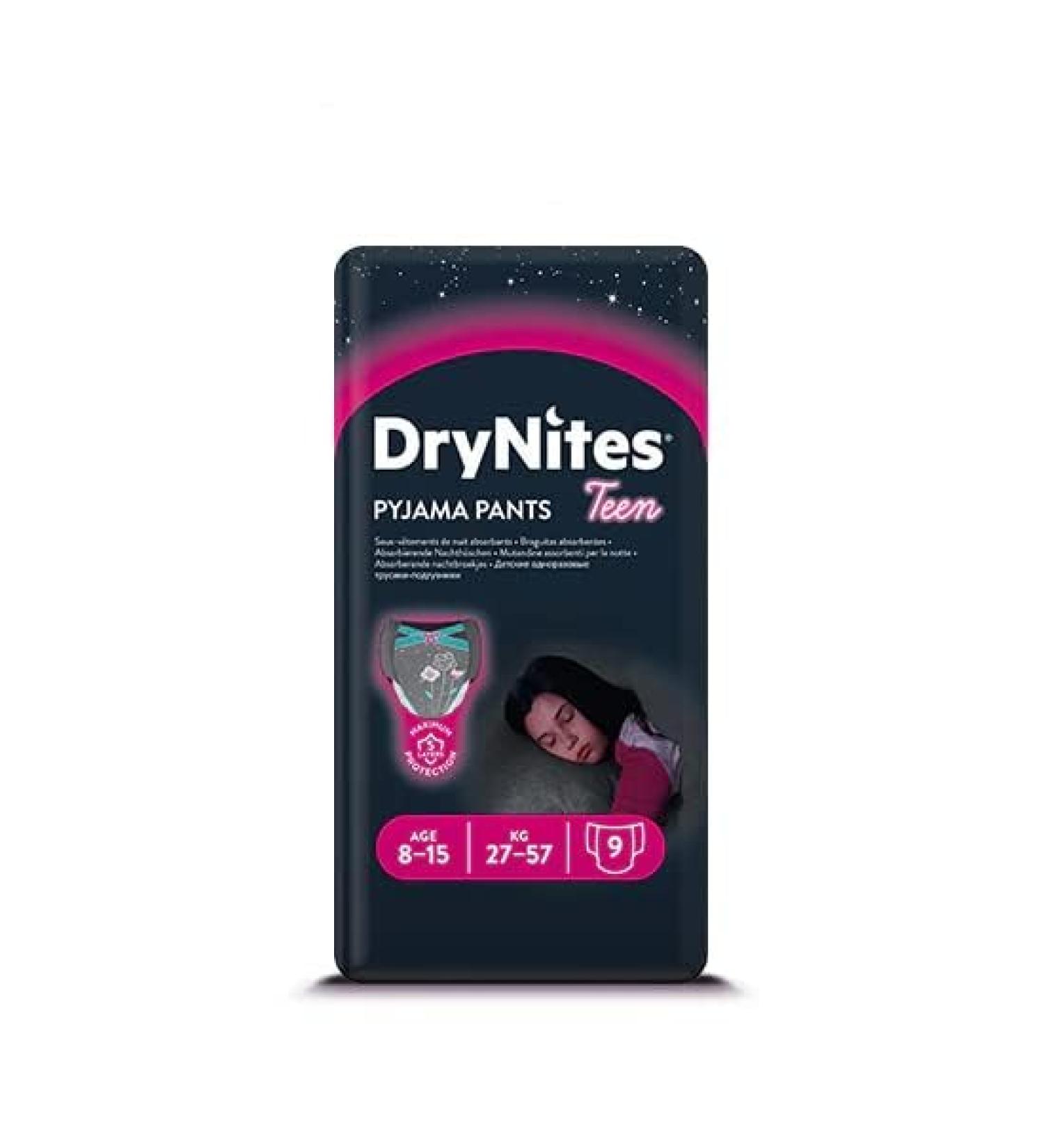Huggies DryNites Girls' Underpants (Highly Absorbent 8-15 Years) 9 Pack