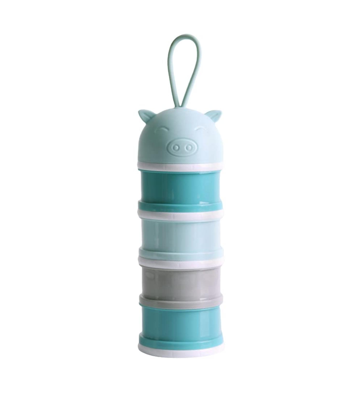 4-Layer Baby Milk Powder Dispenser | Non-Spill Formula Box | Portable Storage Container for Travel | Blue - Buy Online on SooperMarket.com