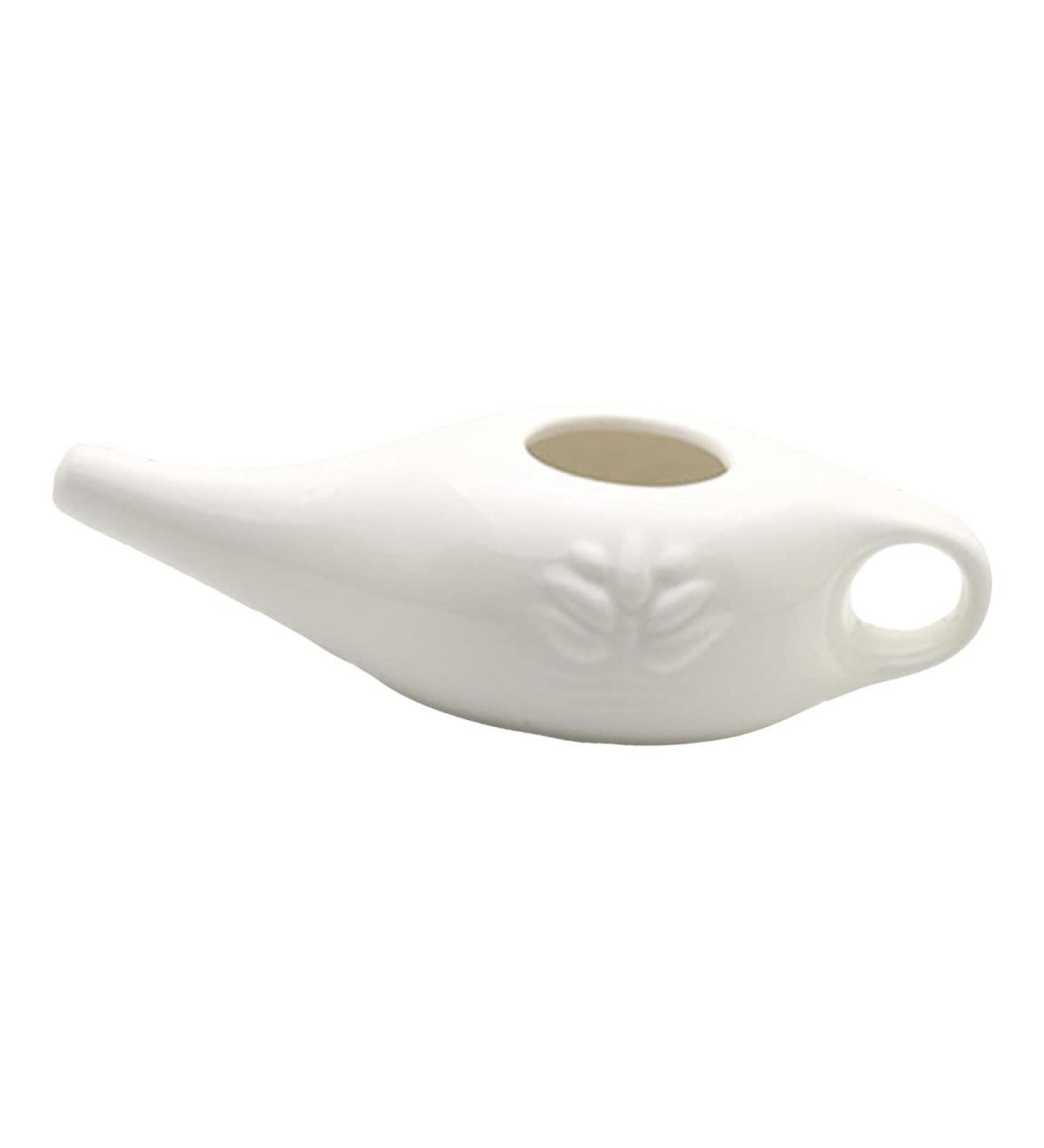 BIXUEJ 250Ml Ceramic Neti Pot Nose Cleaning Pot Leakproof Spout Pot for Nasal Rinsing Nose Washing Men and Women White - Buy Online on SooperMarket.com